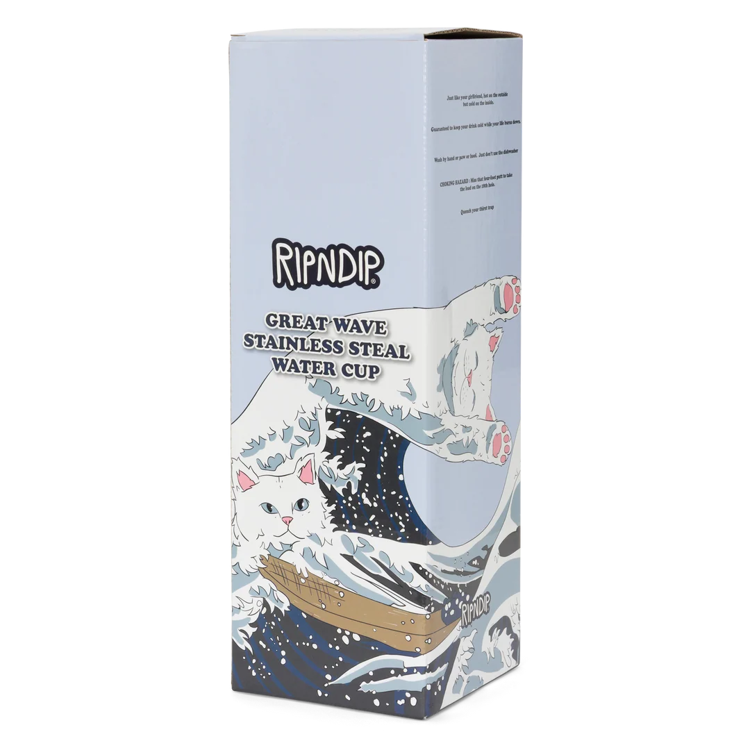 Great Wave Of Nerm Water Bottle (Navy)