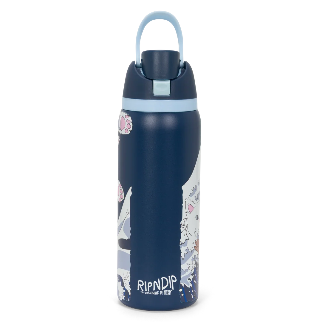 Great Wave Of Nerm Water Bottle (Navy)