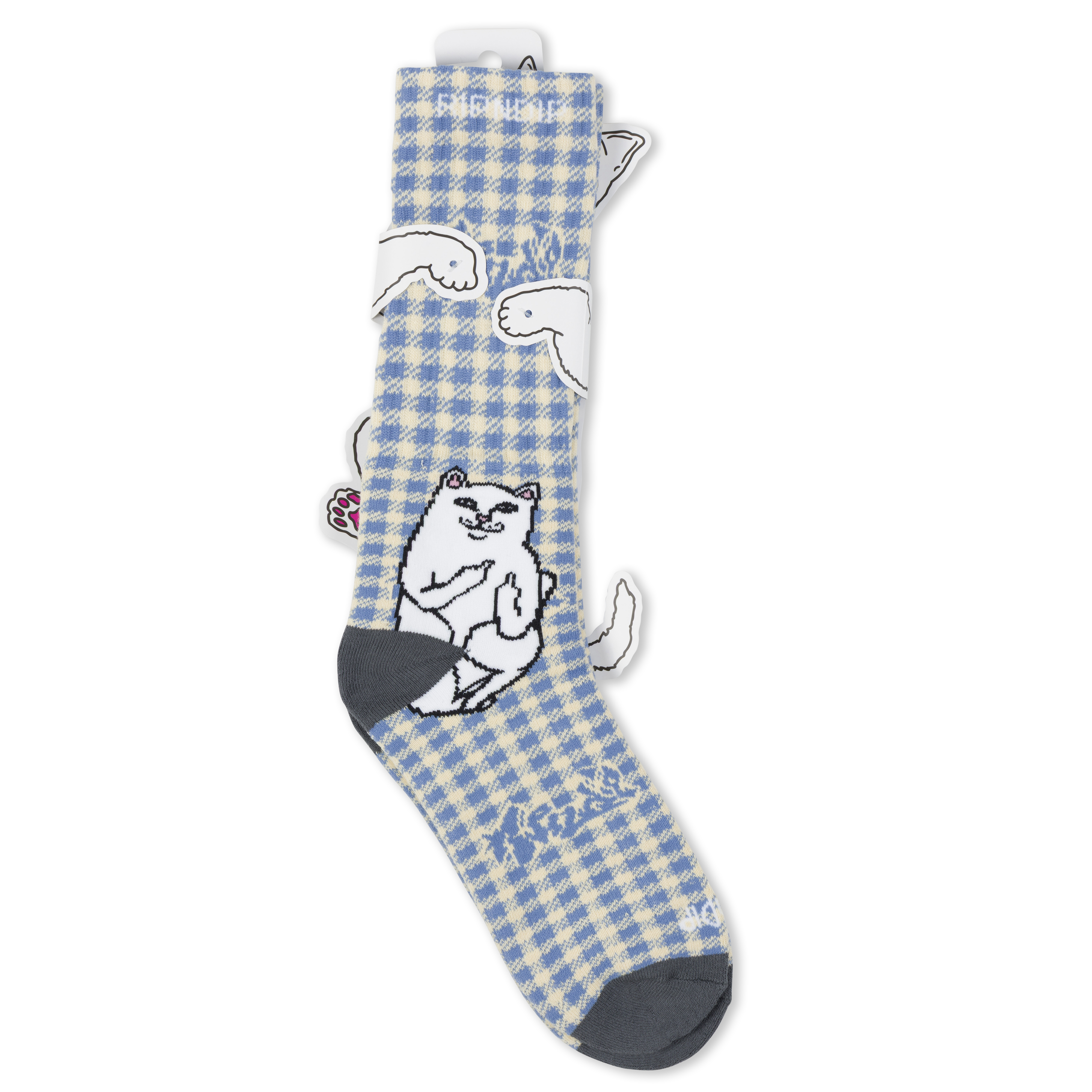 Lord Nermal Socks (Light Blue Checker)