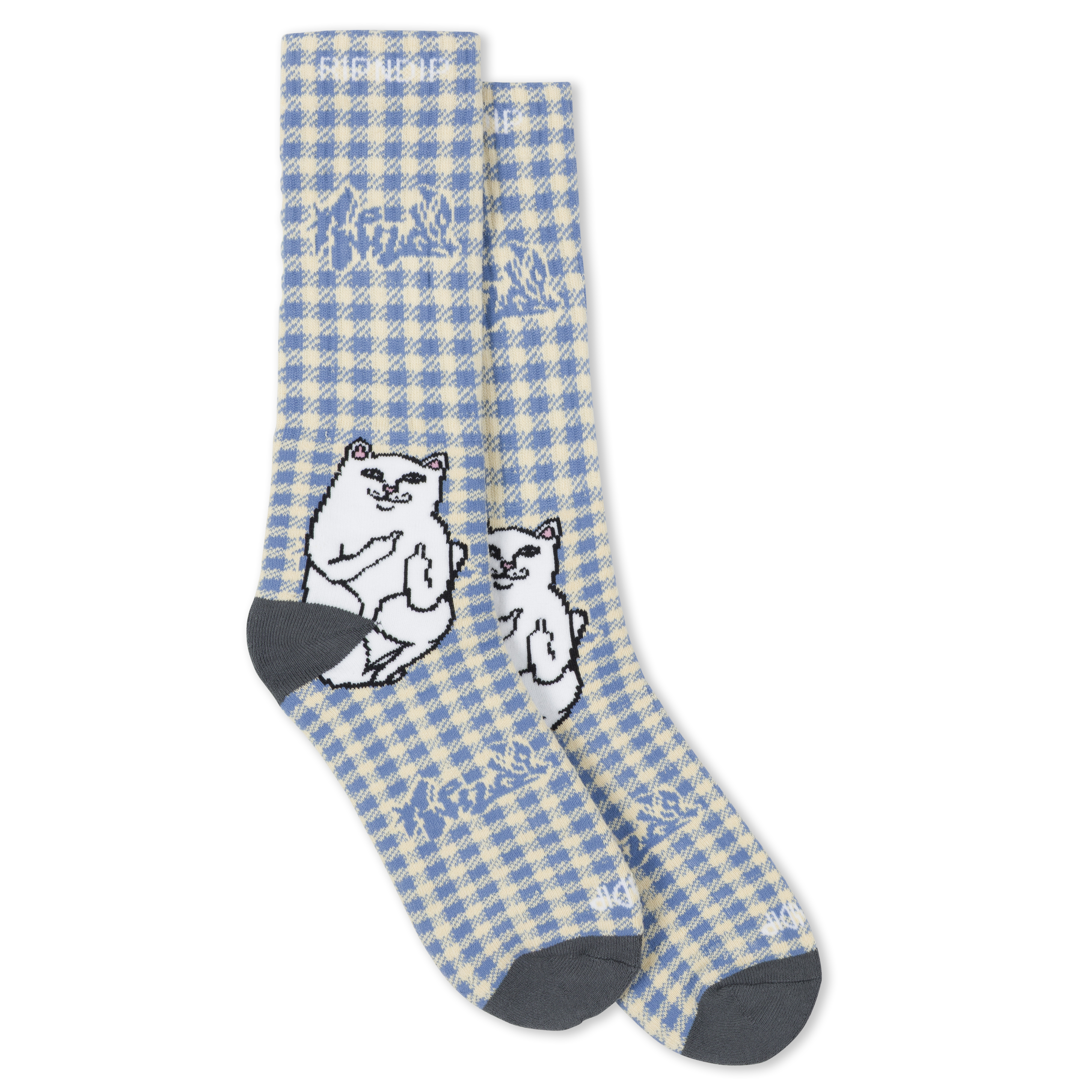 Lord Nermal Socks (Light Blue Checker)