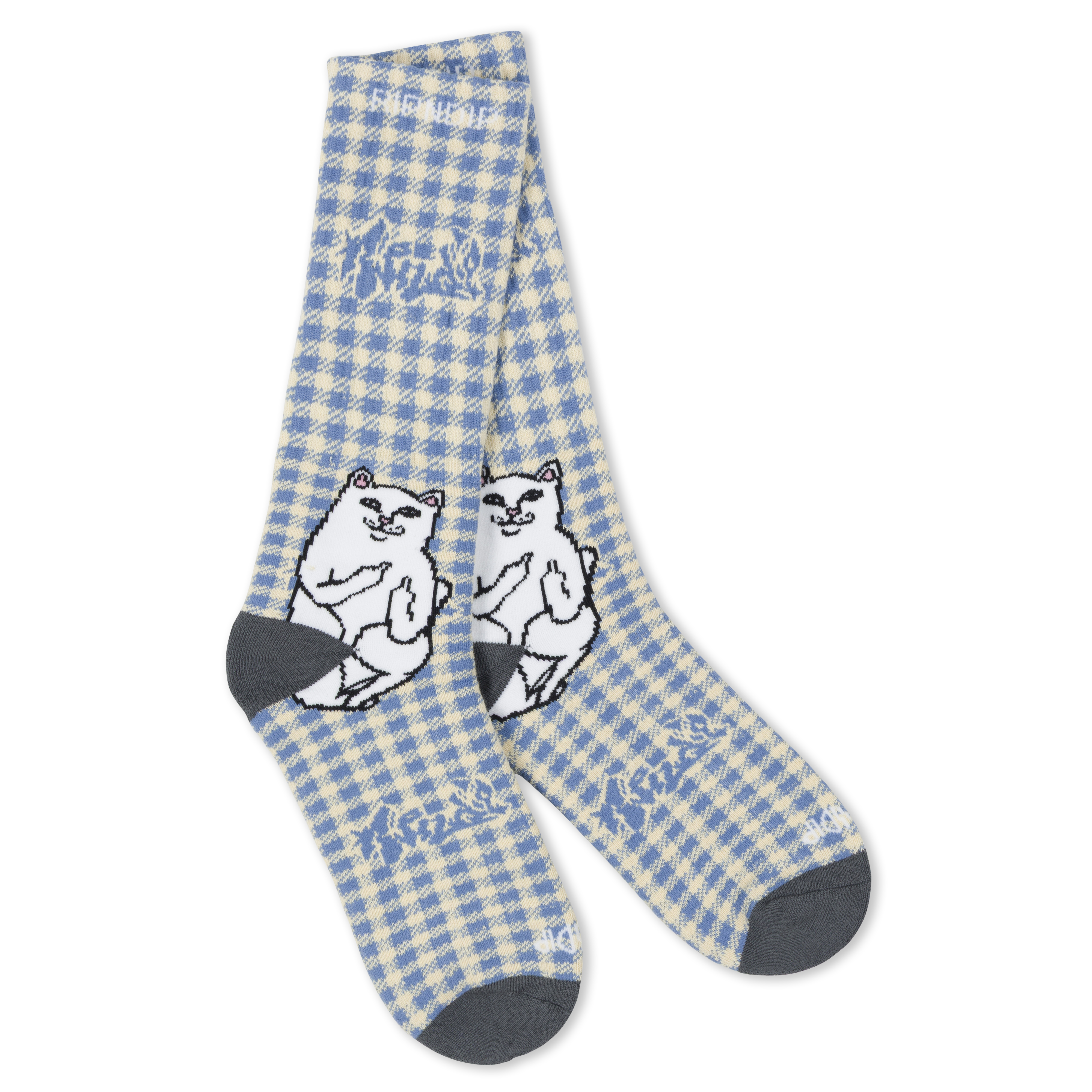 Lord Nermal Socks (Light Blue Checker)