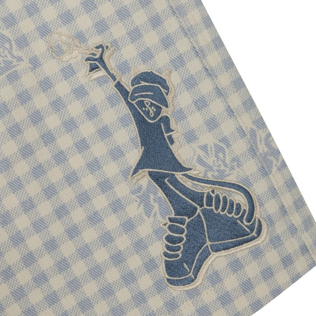 Hard In Da Paint Wide Fit Shorts (Light Blue Checker)