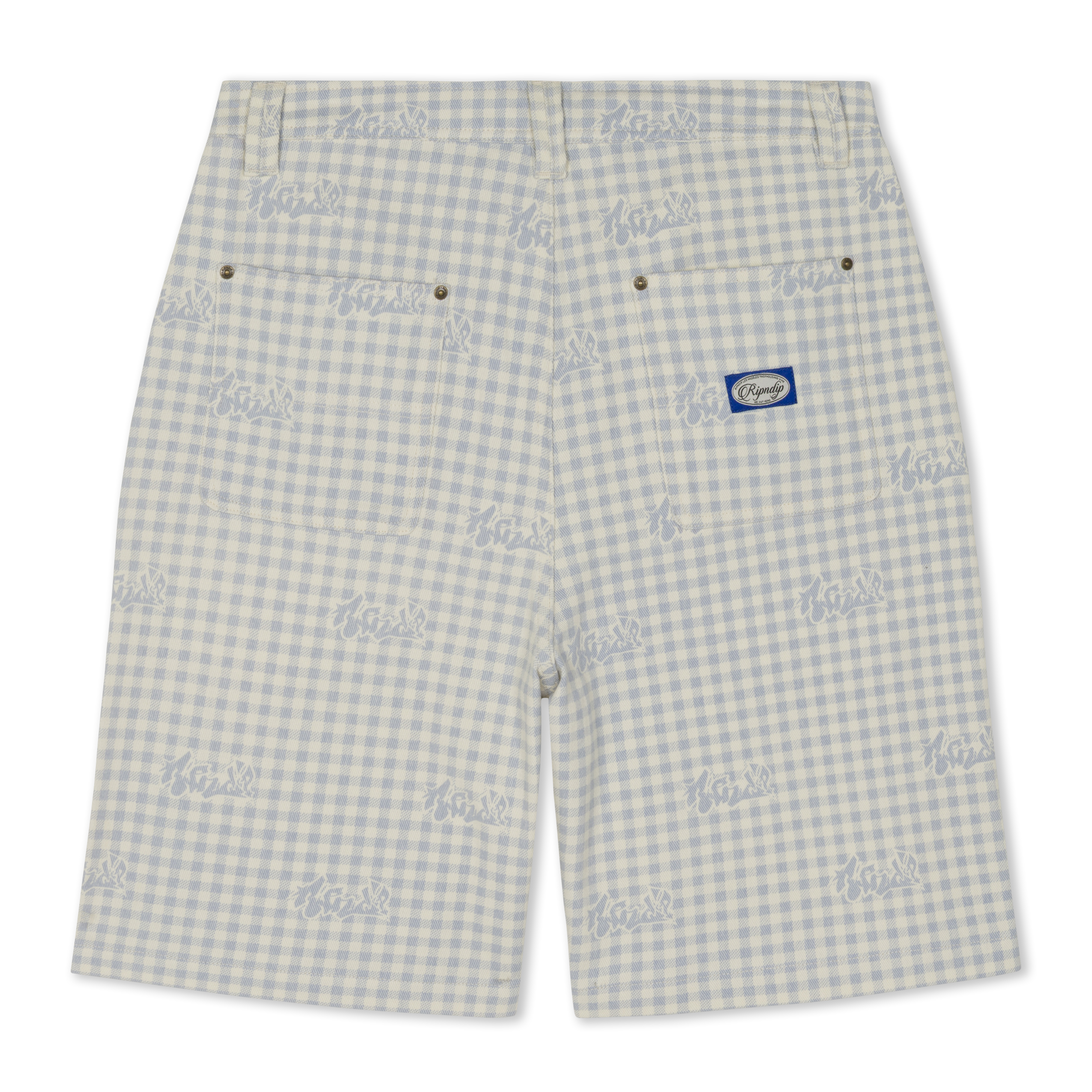 Hard In Da Paint Wide Fit Shorts (Light Blue Checker)