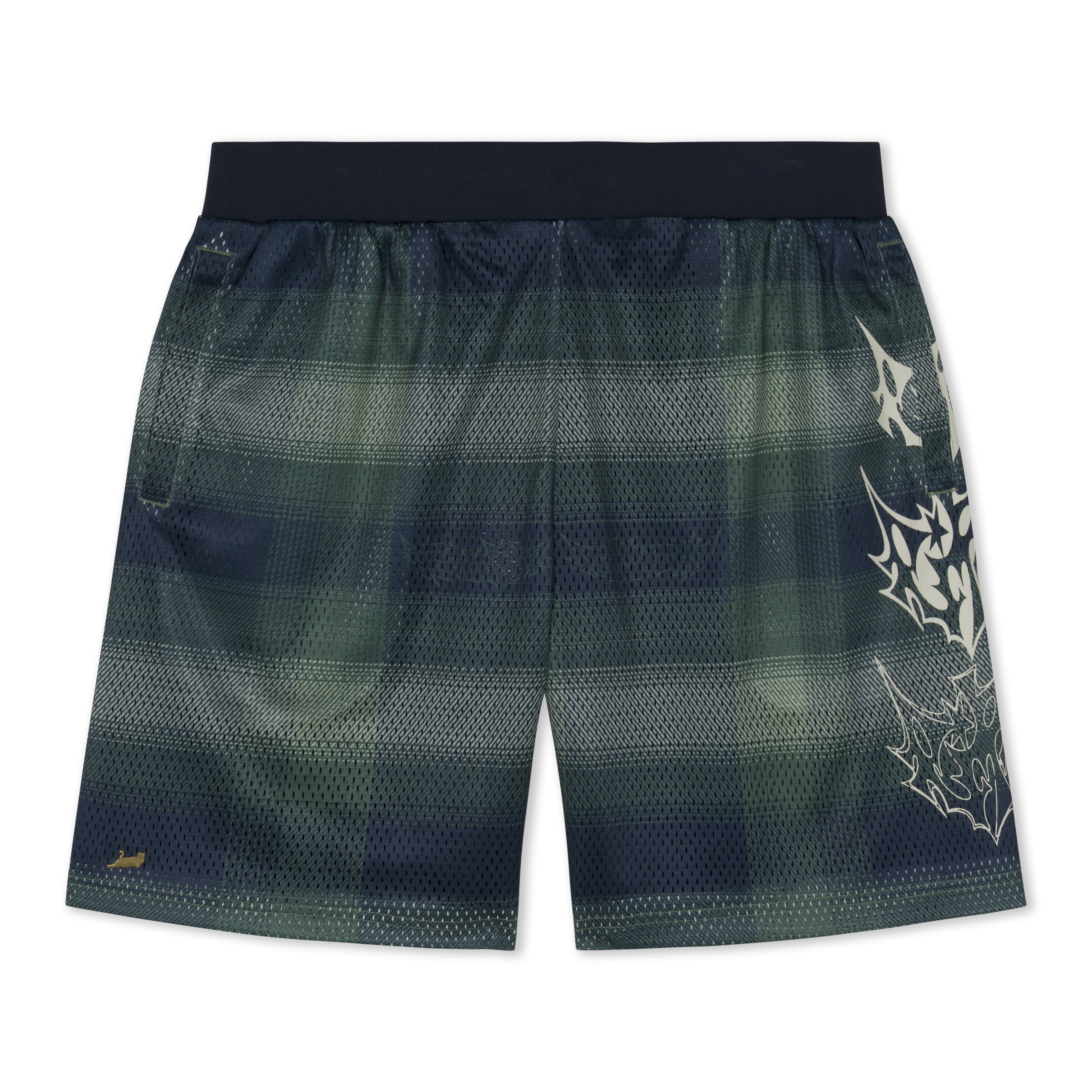 Slater Mesh Shorts (Navy / Forest Plaid)