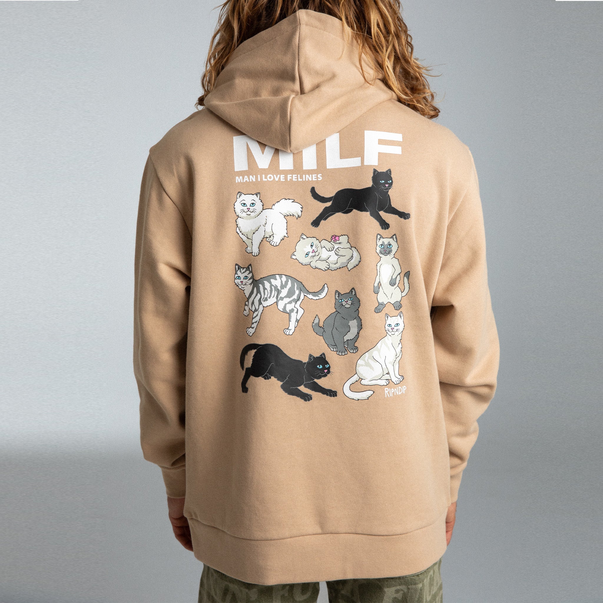 Man I Love Felines Hoodie (Almond)