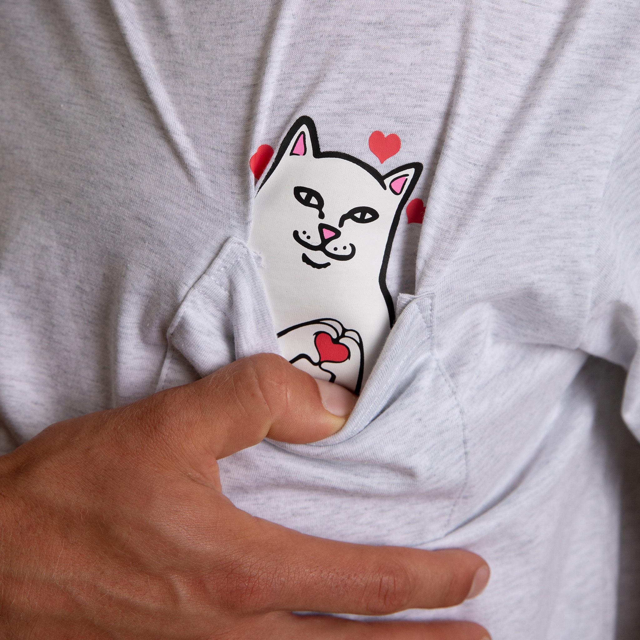 Nermal Loves Pocket Tee (Ash Heather)