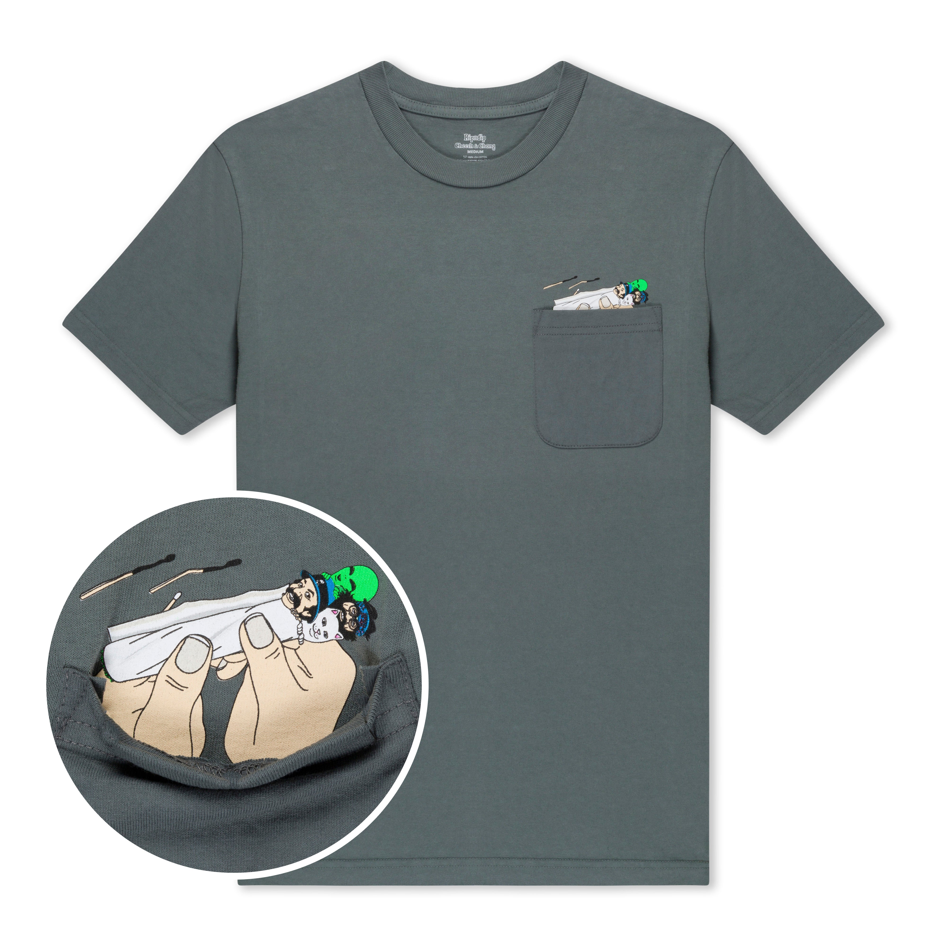 RIPNDIP Roll Me Up Pocket Tee (Charcoal)