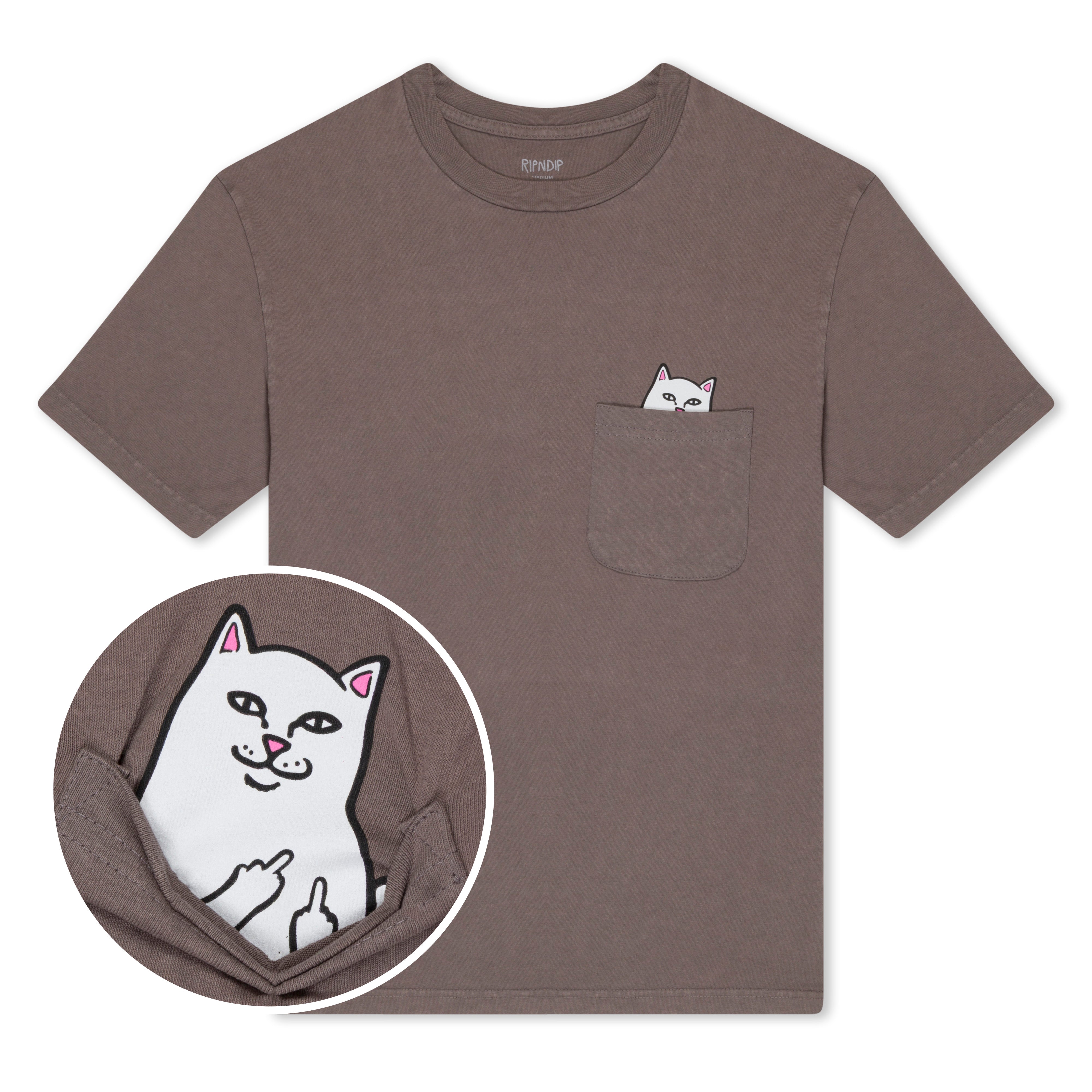 RIPNDIP Lord Nermal Pocket Tee (Tan Mineral Wash )
