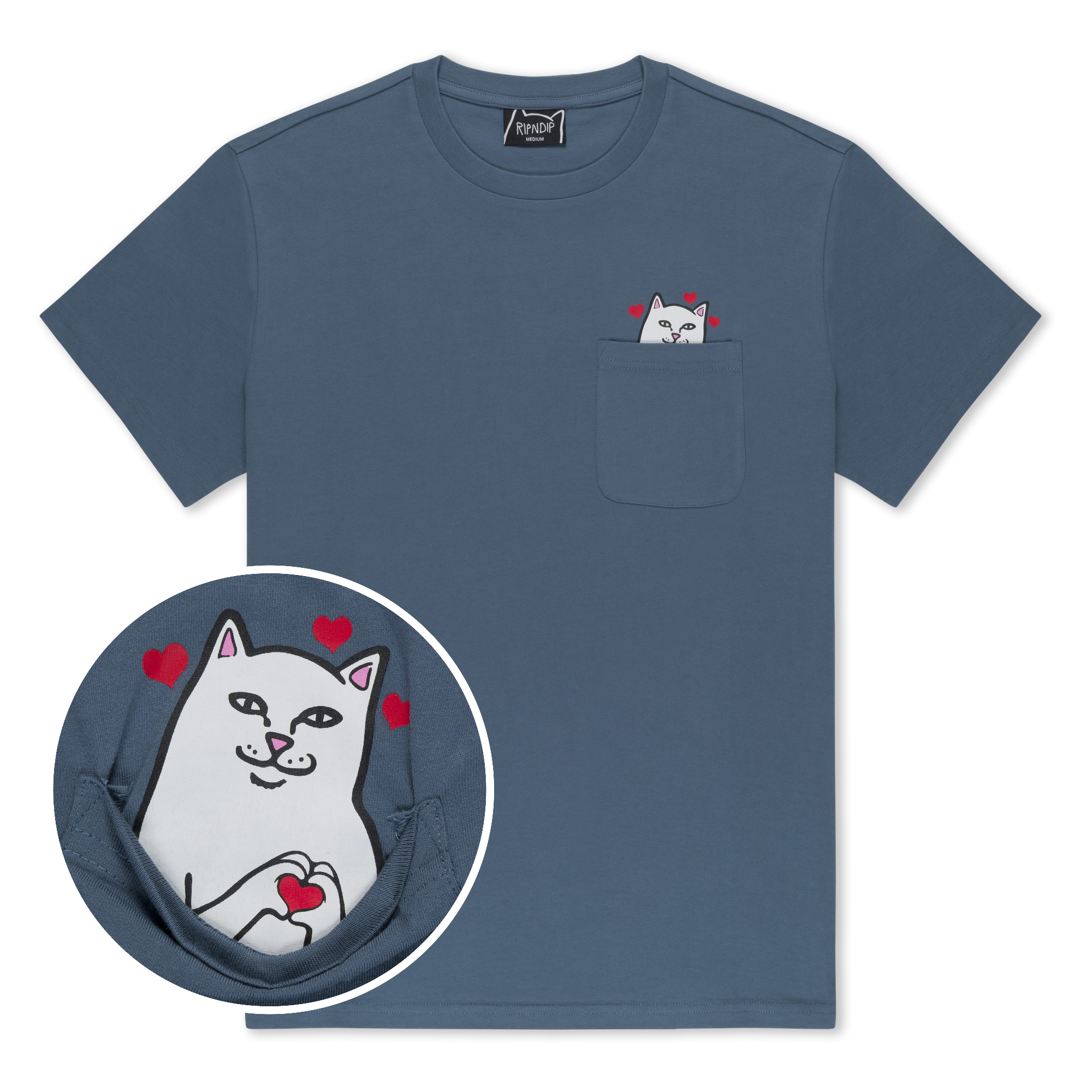 RIPNDIP Nermal Loves Pocket Tee (Slate)