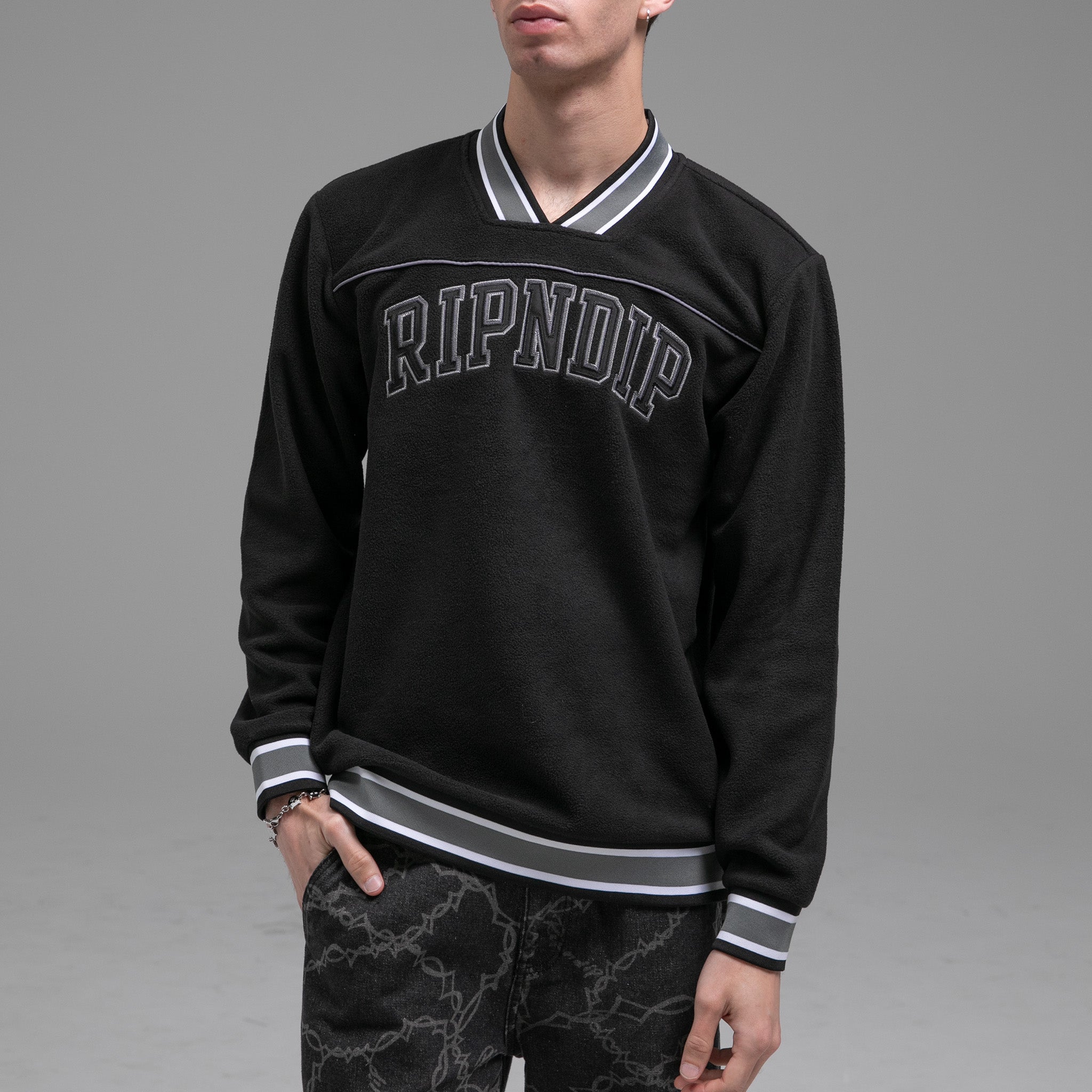 RIPNDIP Team Spirit Polar Fleece Crewneck (Black)