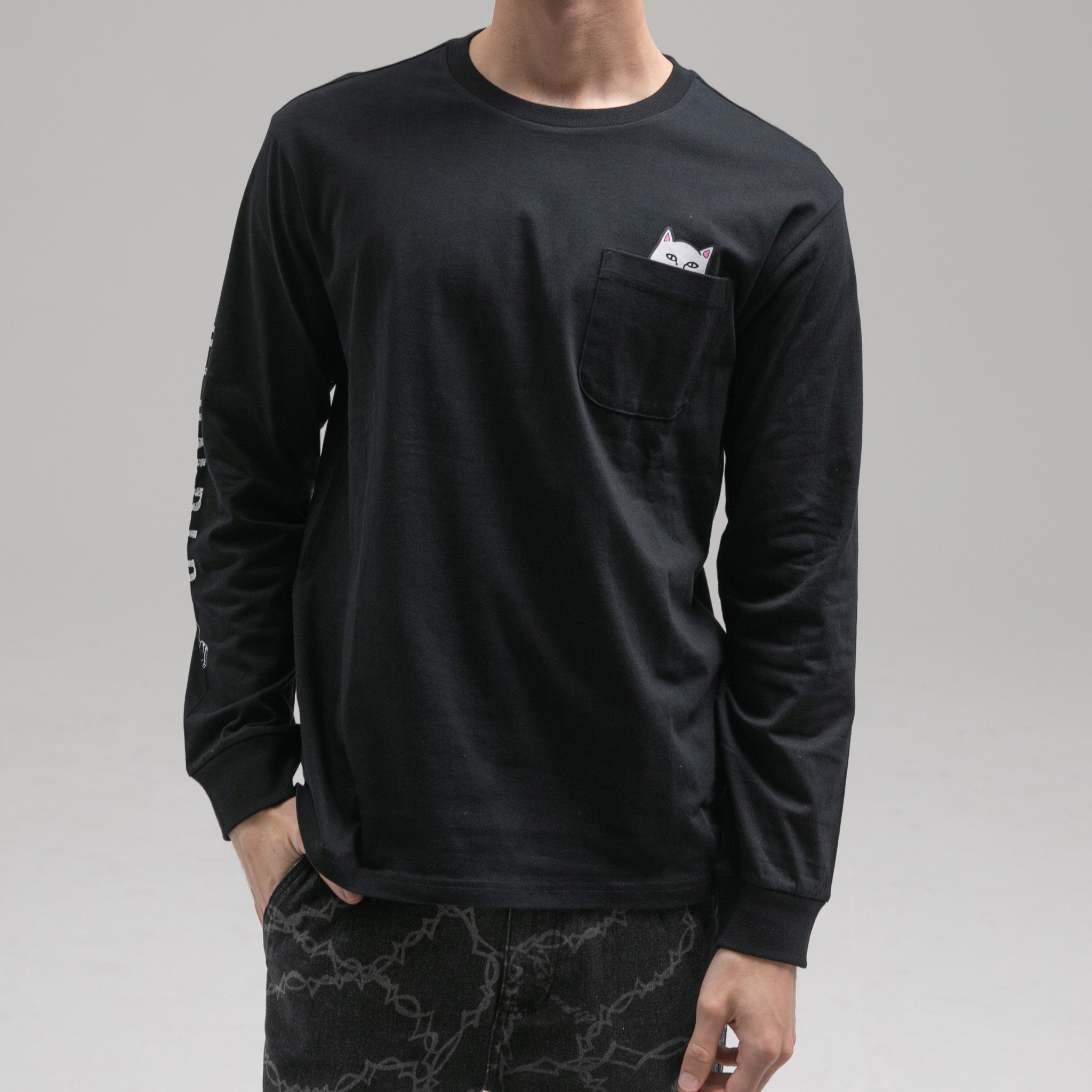 RIPNDIP Lord Nermal L/S Pocket Tee (Black)
