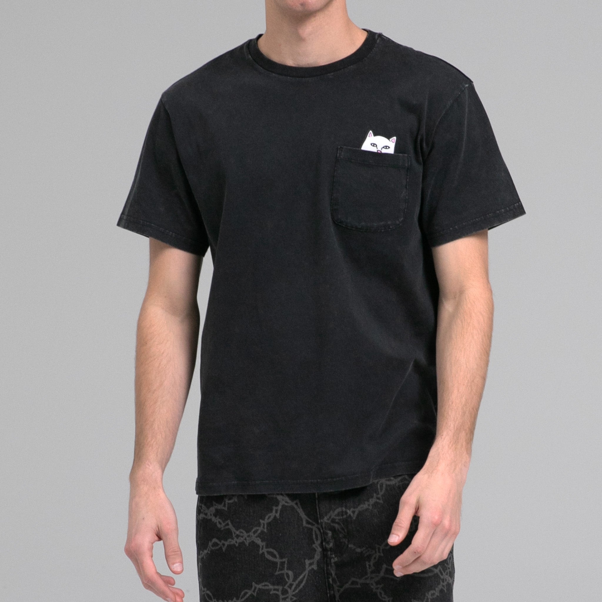 RIPNDIP Lord Nermal Pocket tee (Black Mineral Wash)