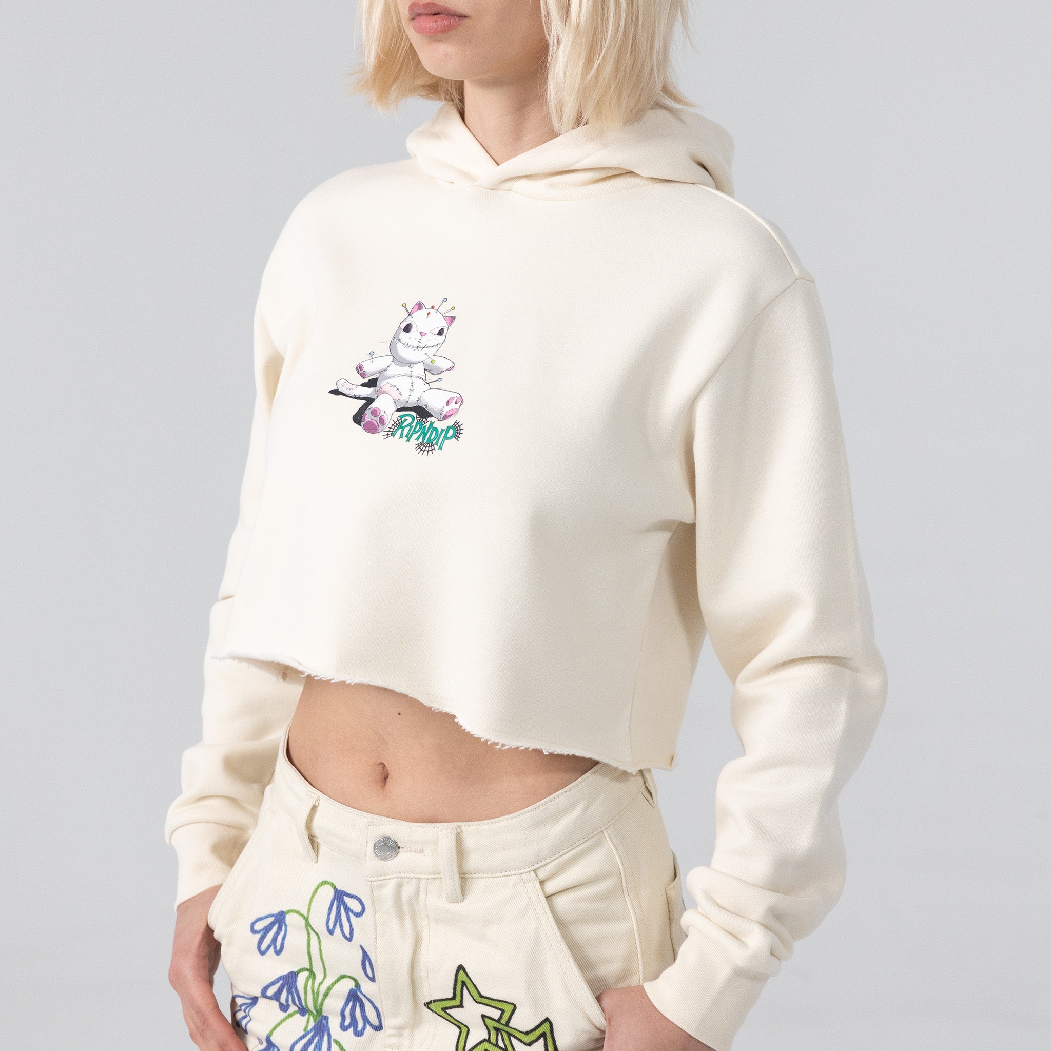 RIPNDIP Travis Cropped Hoodie (Natural)