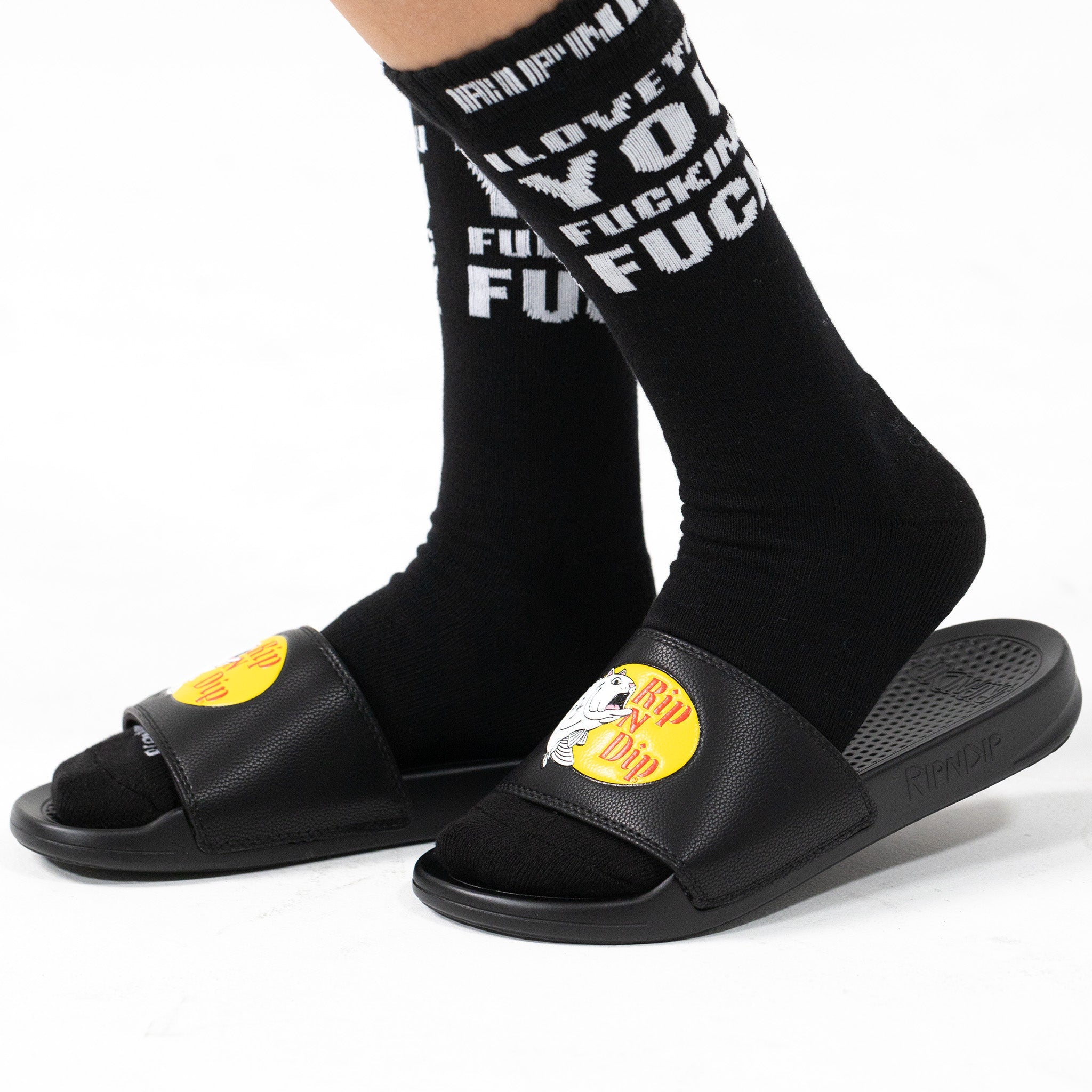 RIPNDIP Catfish Slides (Black)