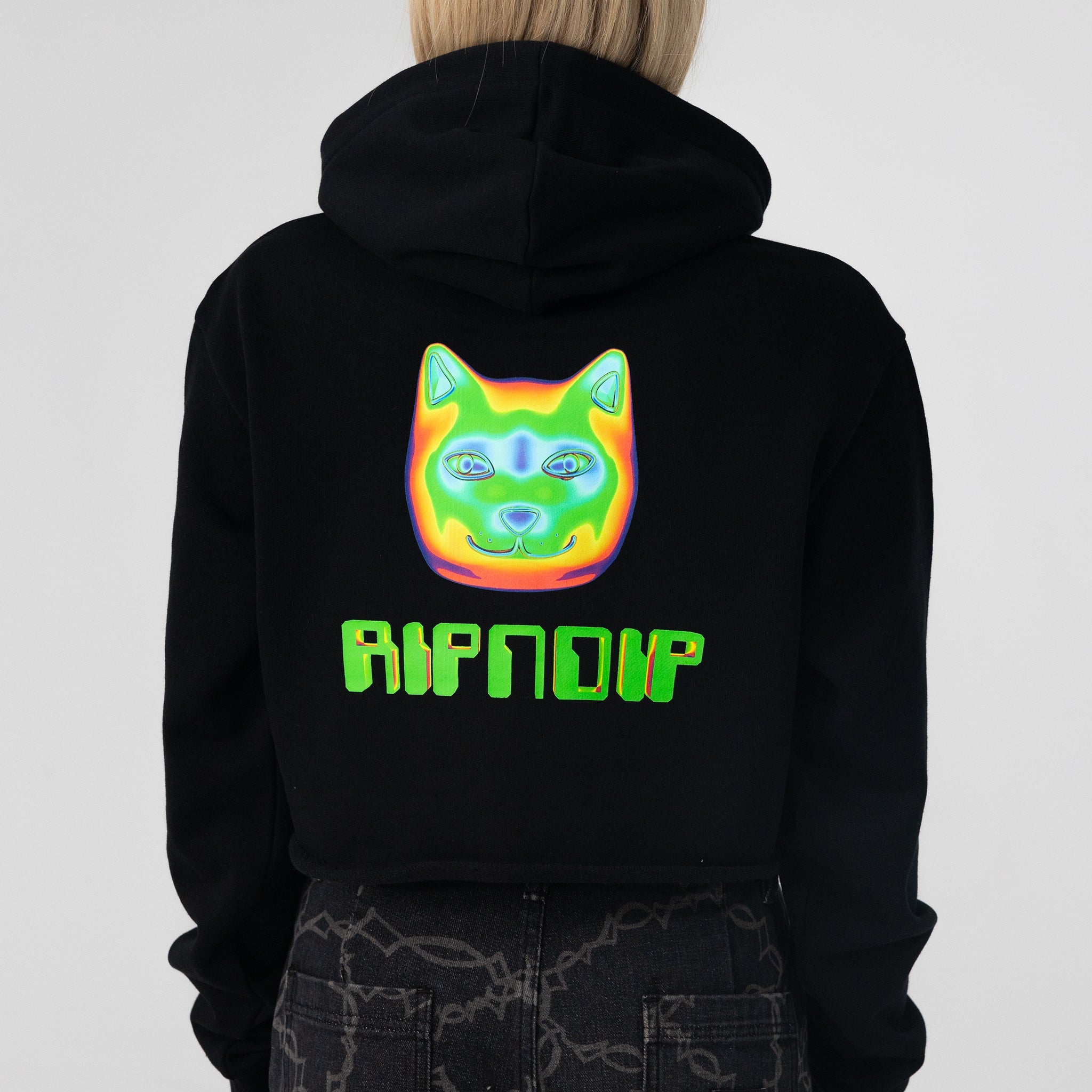 RIPNDIP Thermal Nermal Cropped Hoodie (Black)