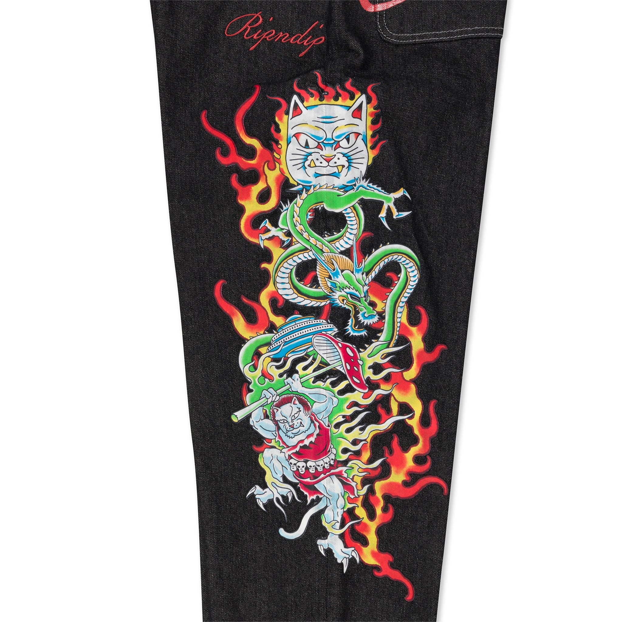 RIPNDIP InkEd Wide Fit Denim Pants (Black)