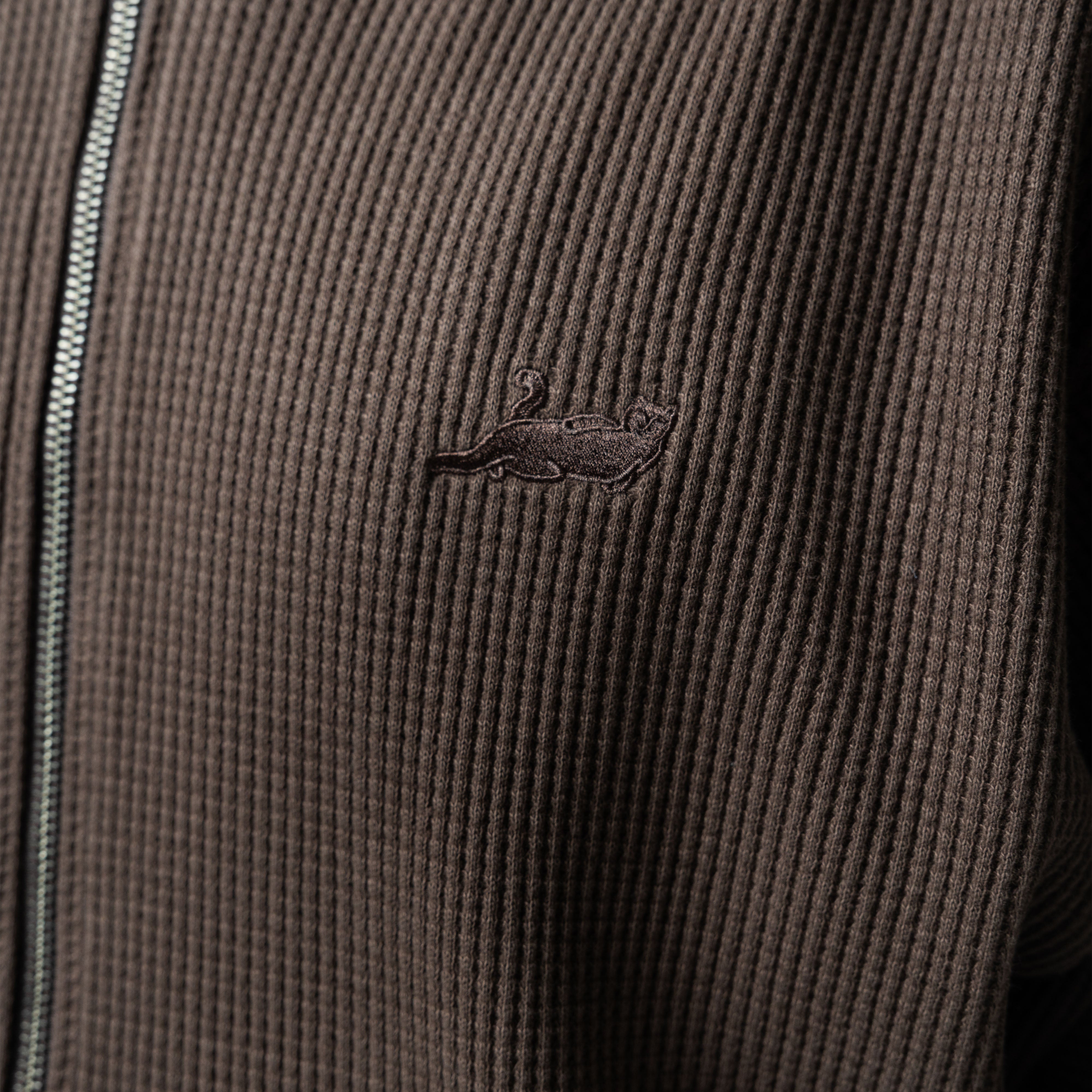 RIPNDIP Castanza Waffle Knit Zip Up Hoodie (Brown)