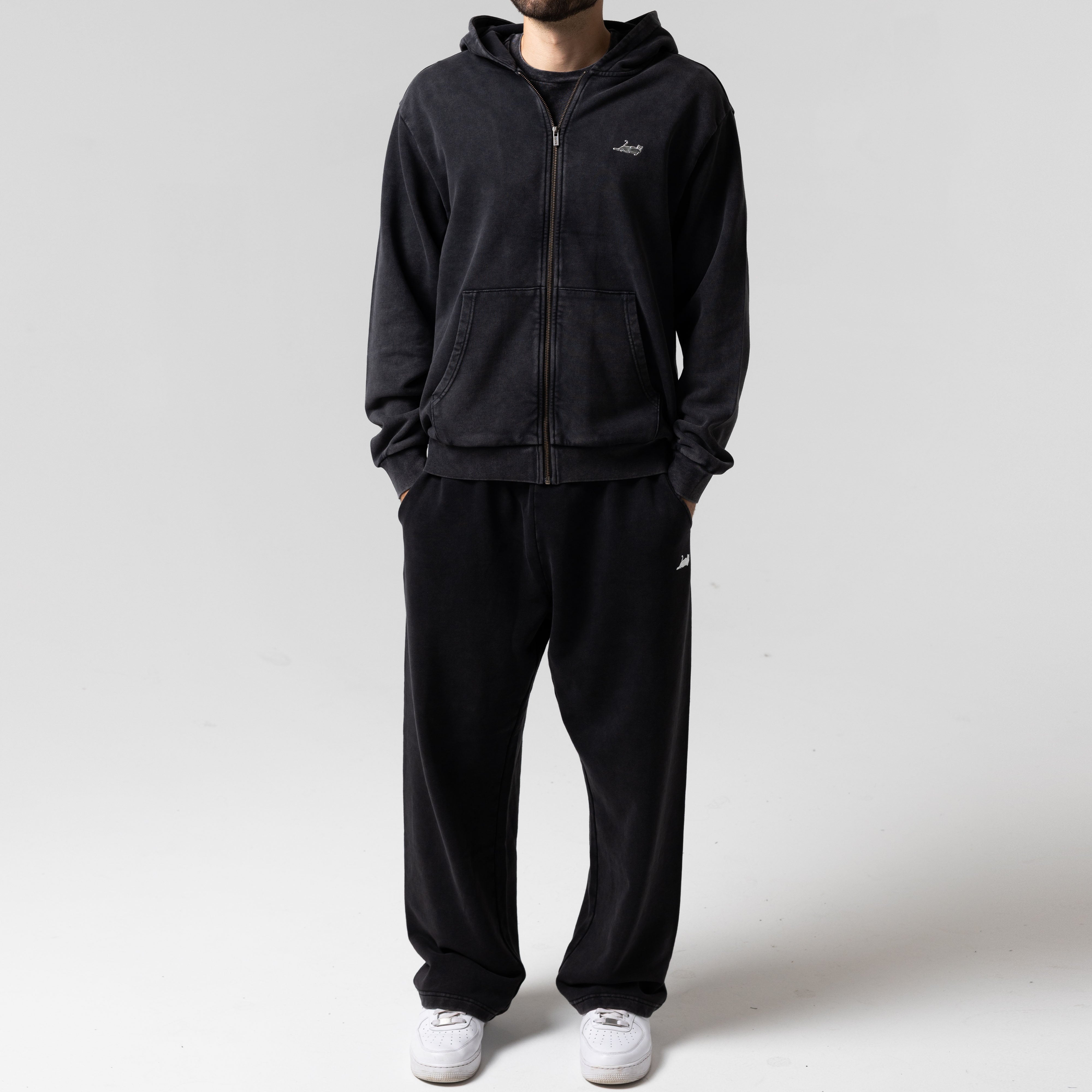 RIPNDIP Castanza Zip Up Hoodie (Black Vintage Wash)