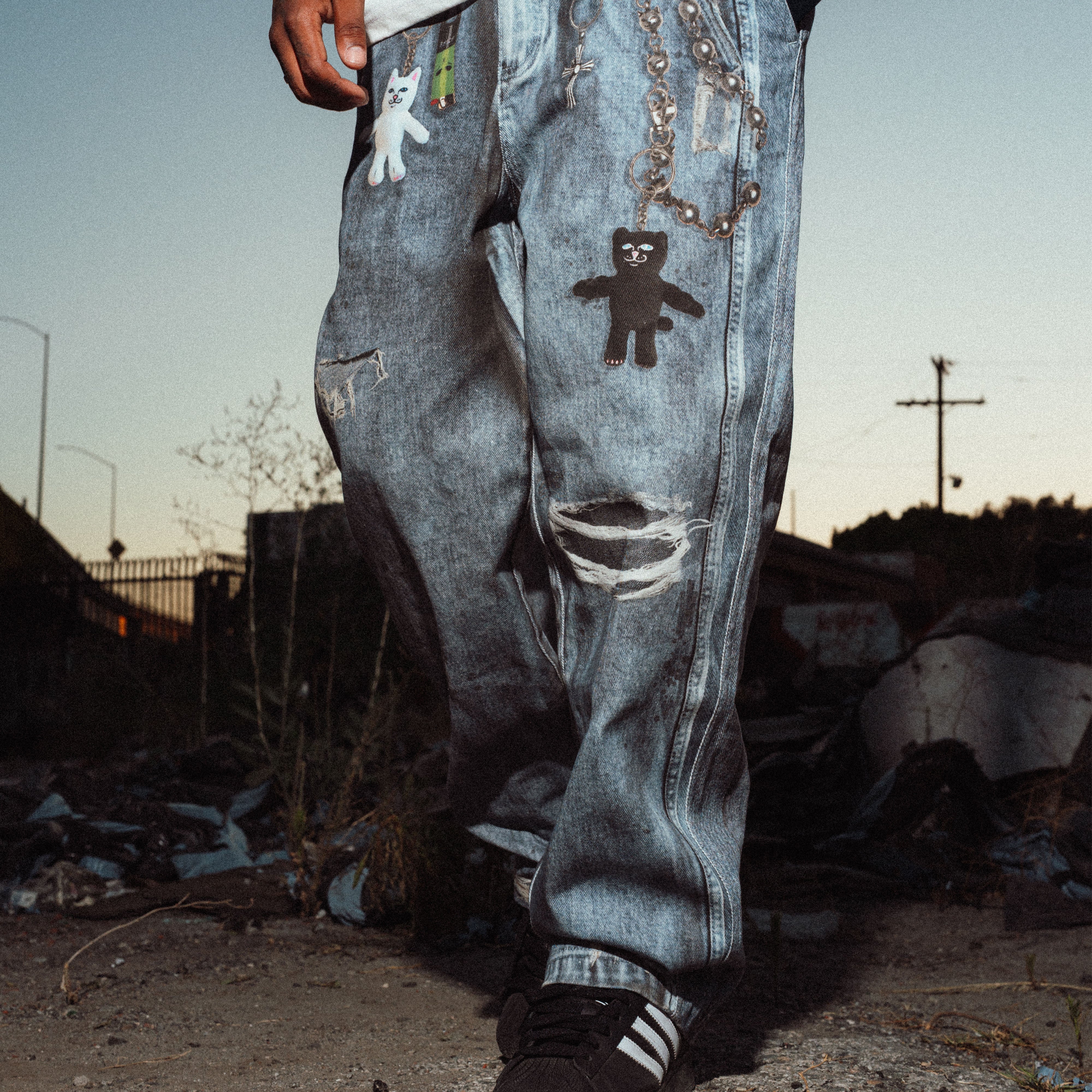 RIPNDIP Real Straight Leg Denim Pants (Light Wash)