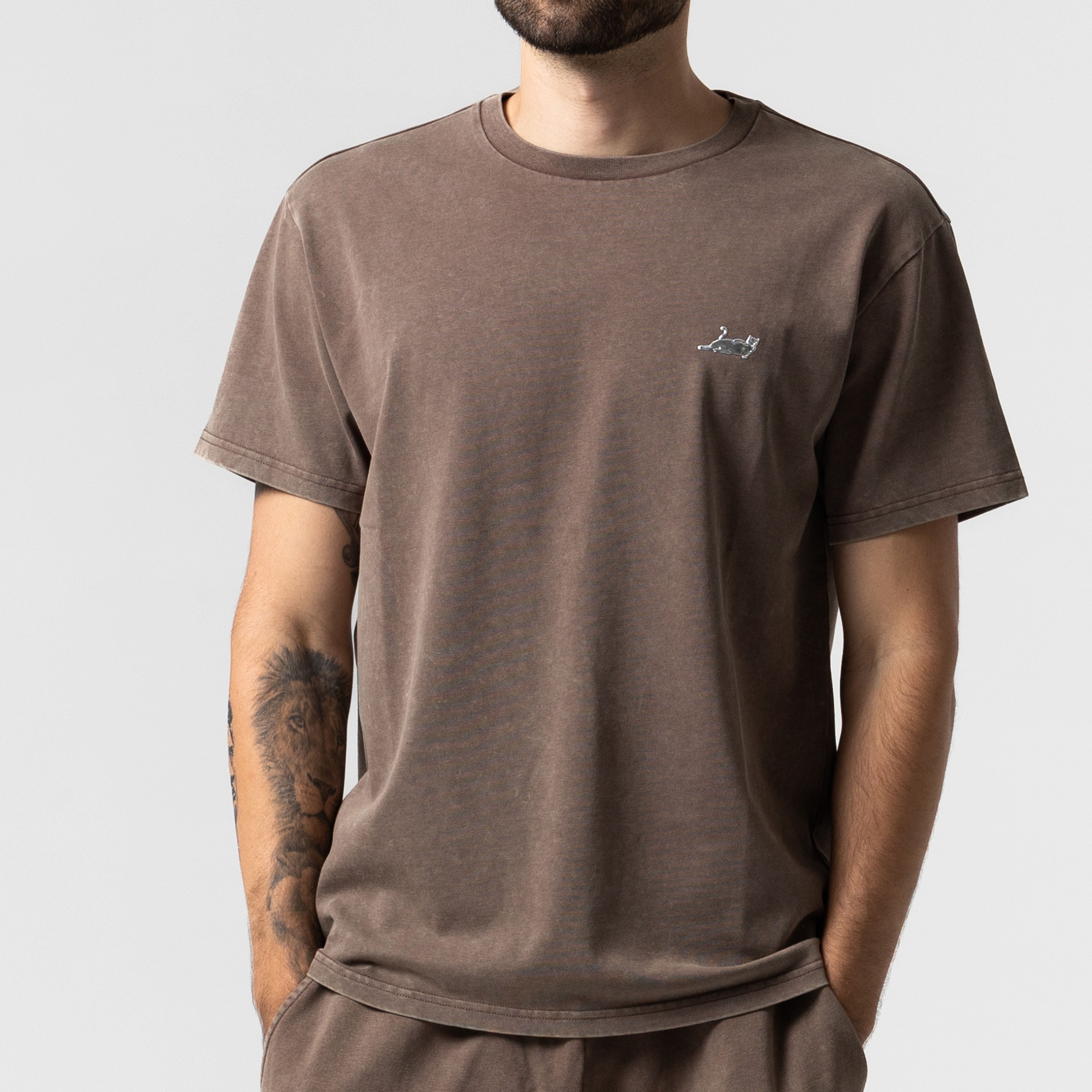 RIPNDIP Castanza Short Sleeve Tee (Brown Vintage Wash)