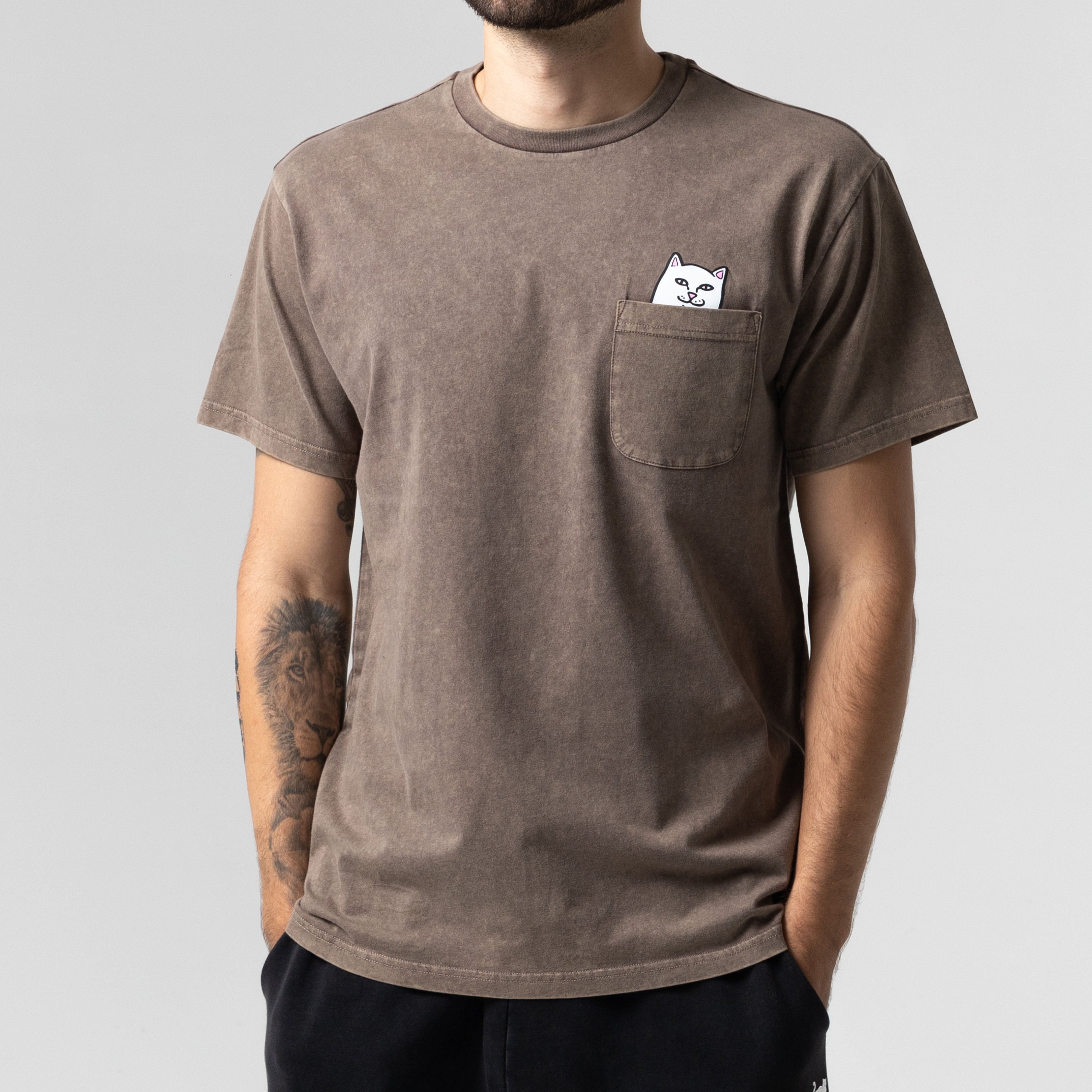 RIPNDIP Lord Nermal Pocket Tee (Brown Vintage Wash)