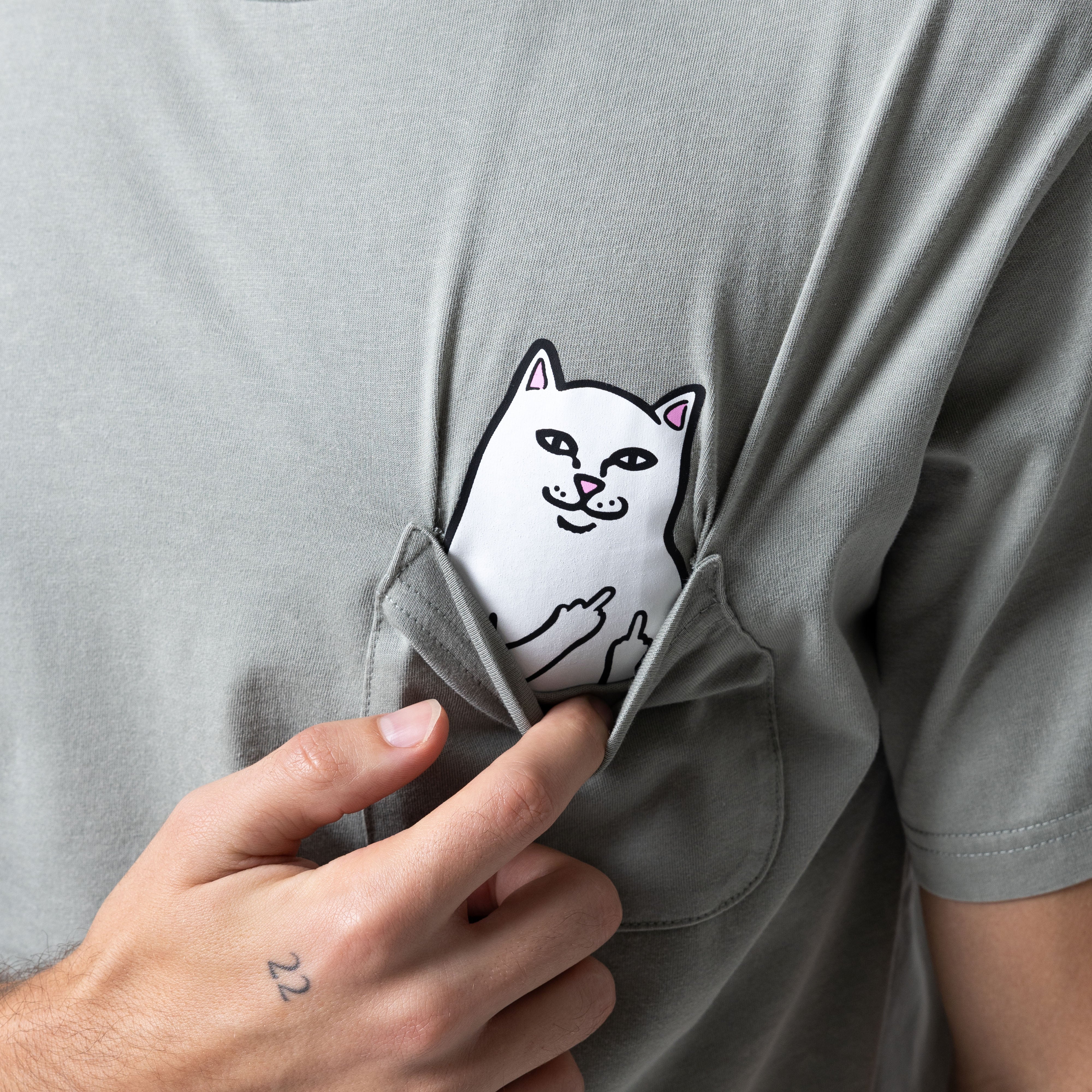 RIPNDIP Lord Nermal Pocket Tee (Sage Vintage Wash)