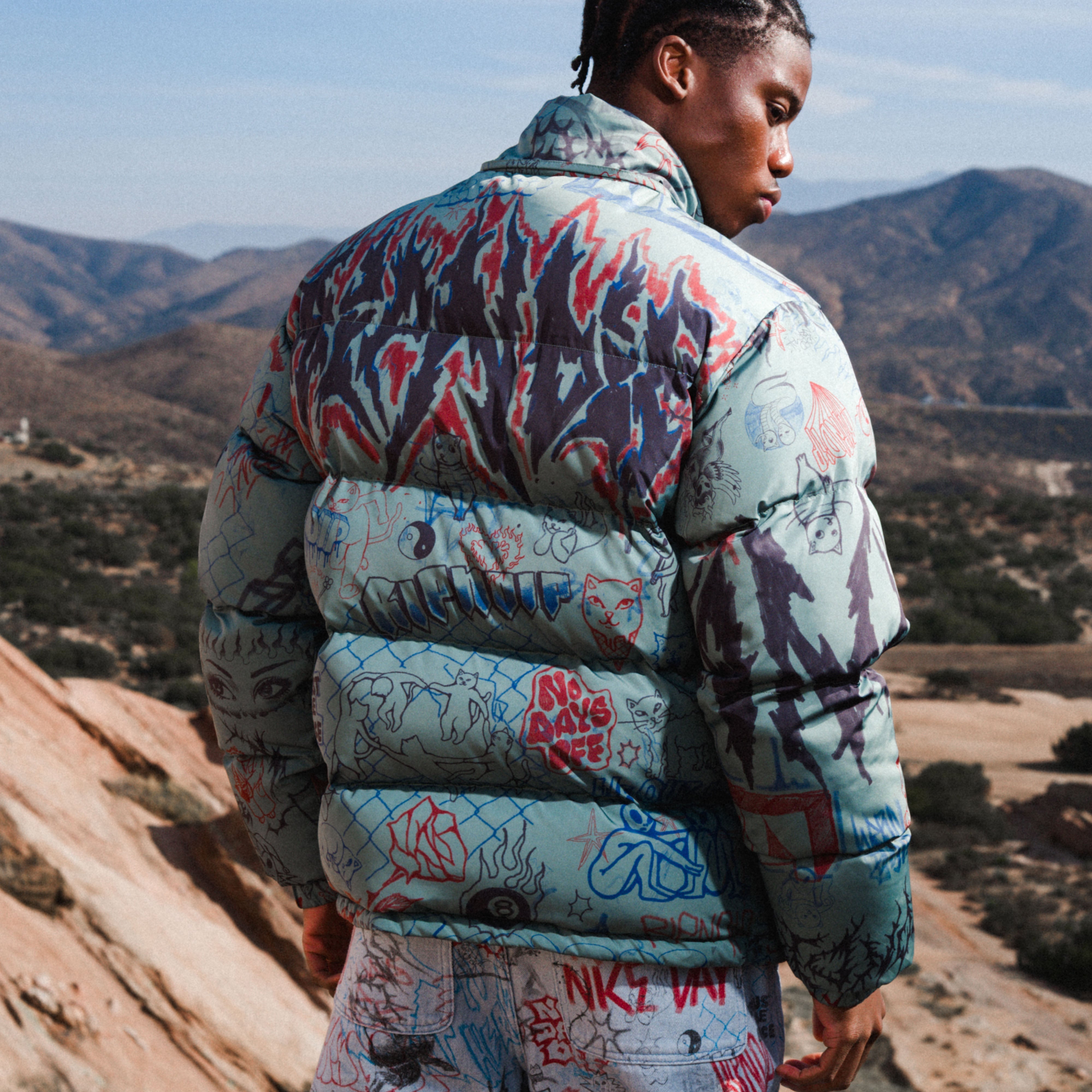 RIPNDIP Marker Puffer Jacket (Olive)