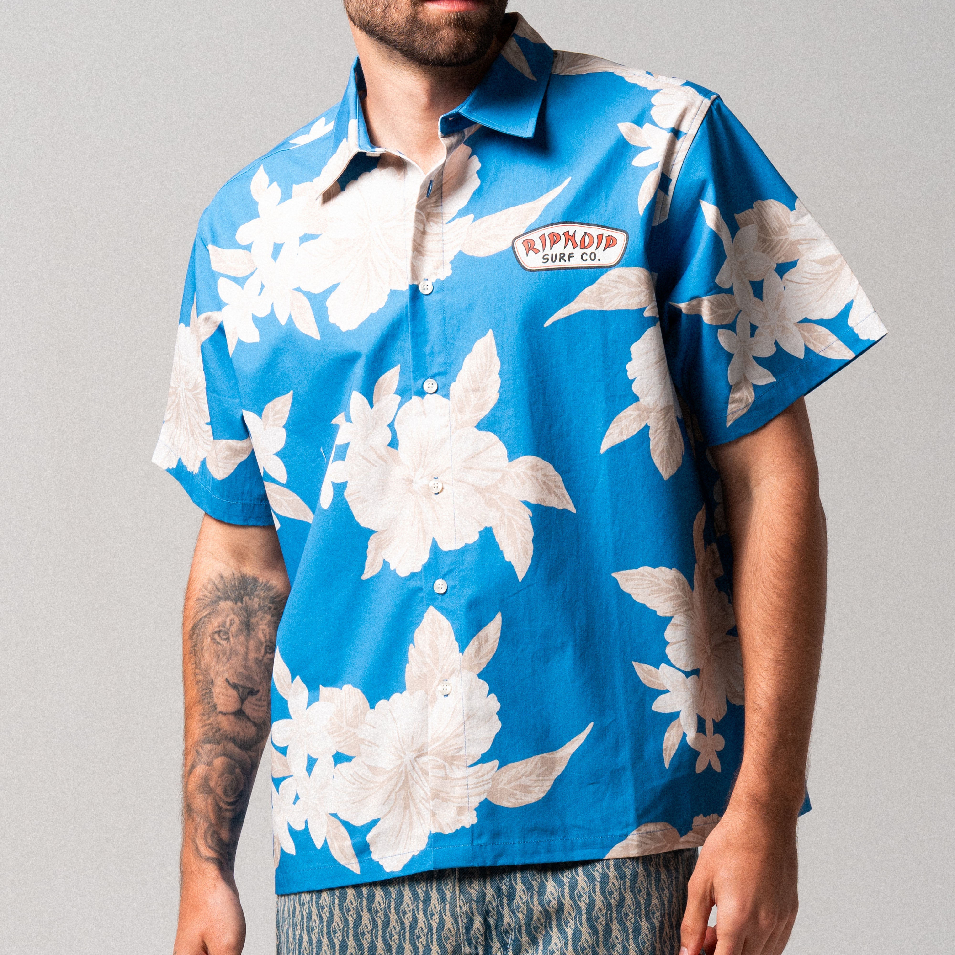 RIPNDIP RIPNDIP Surf Co Button Up (Blue / Cream)