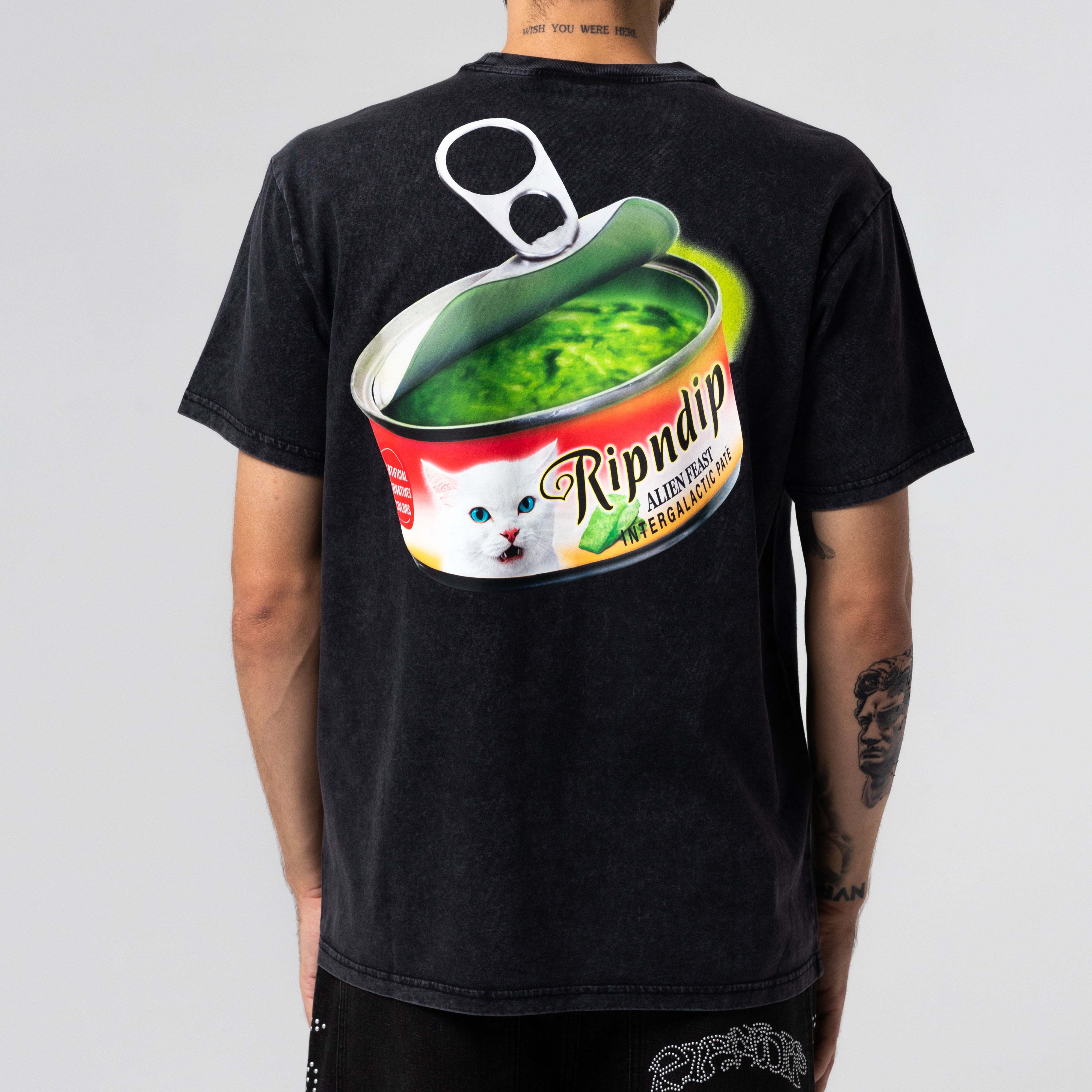 RIPNDIP Gourmet Cat Food Tee (Black Vintage Wash)