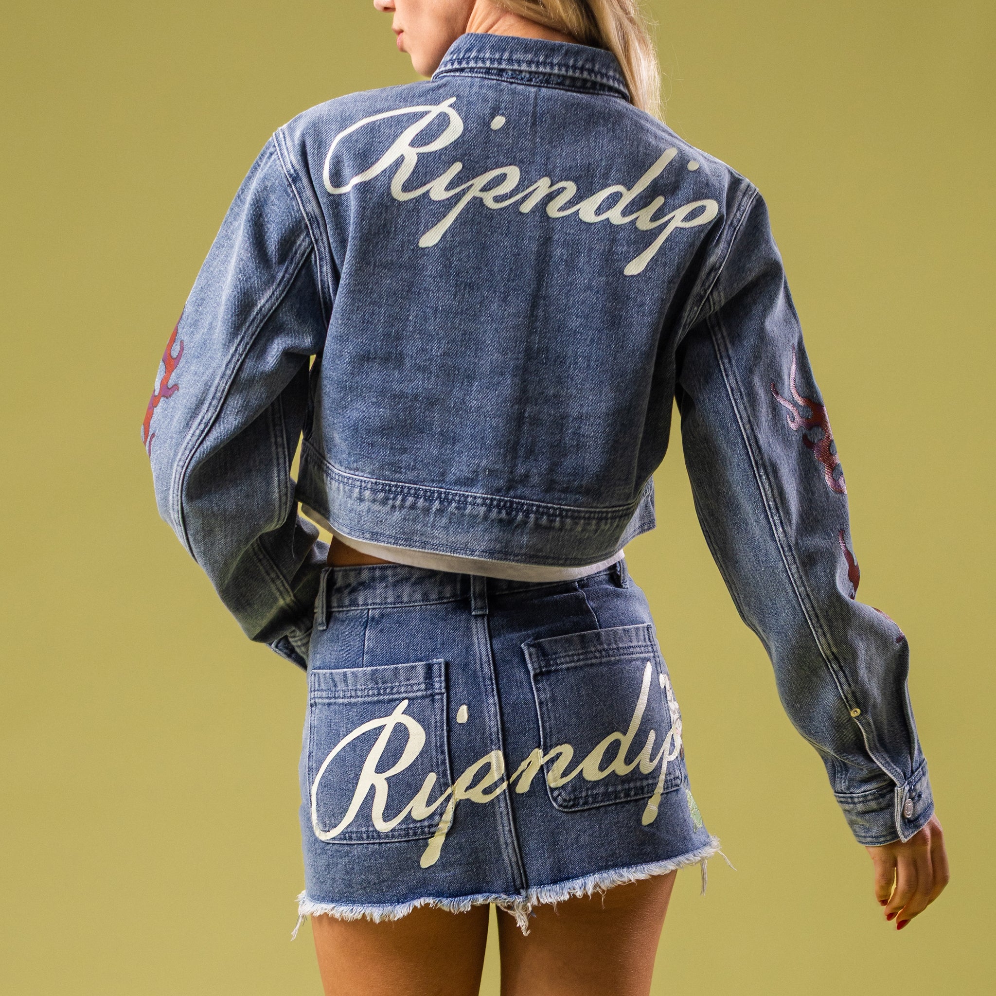 RIPNDIP Travis Denim Skirt (Light Wash)