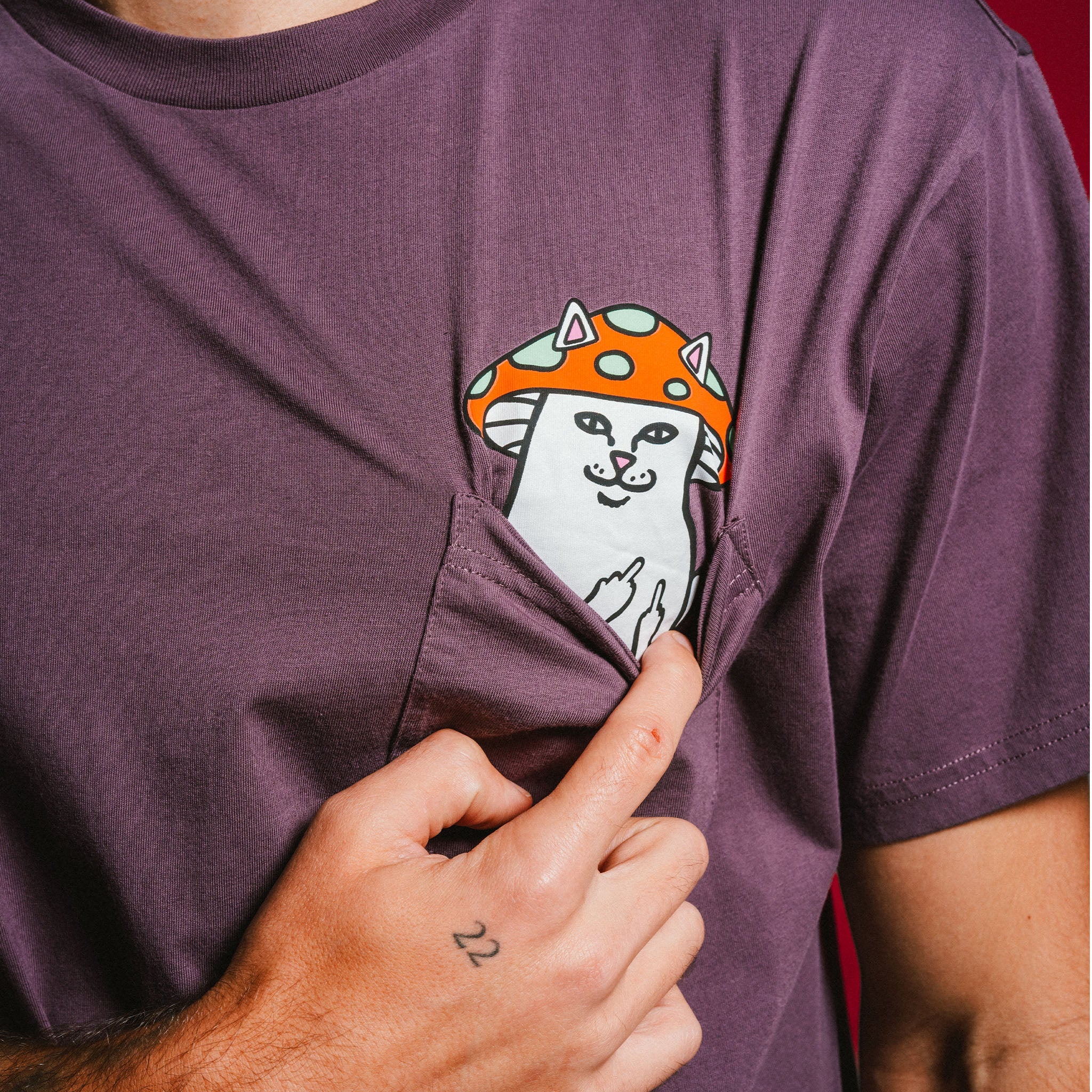 Lord Shroomy Pocket Tee (Dusty Plum)