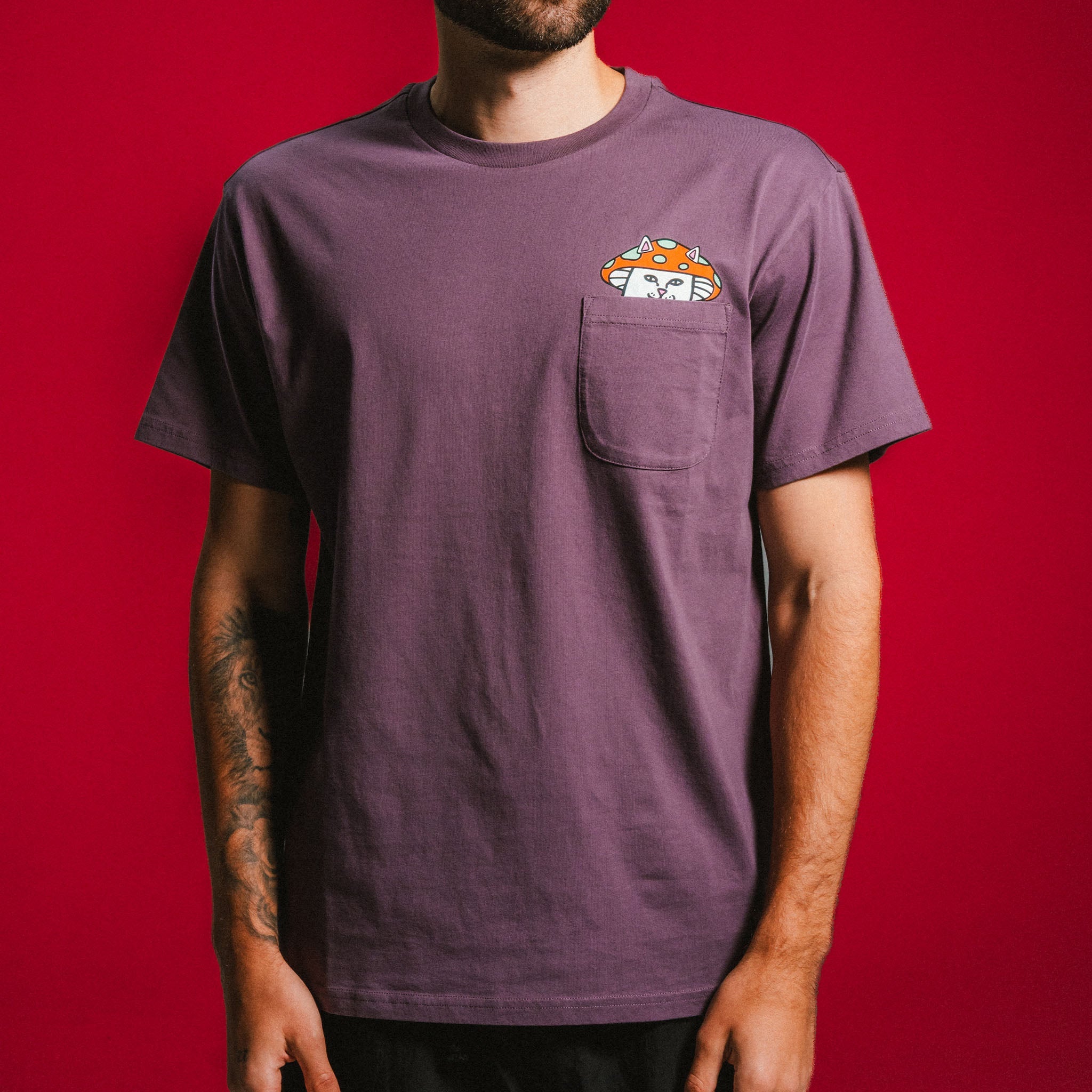 Lord Shroomy Pocket Tee (Dusty Plum)