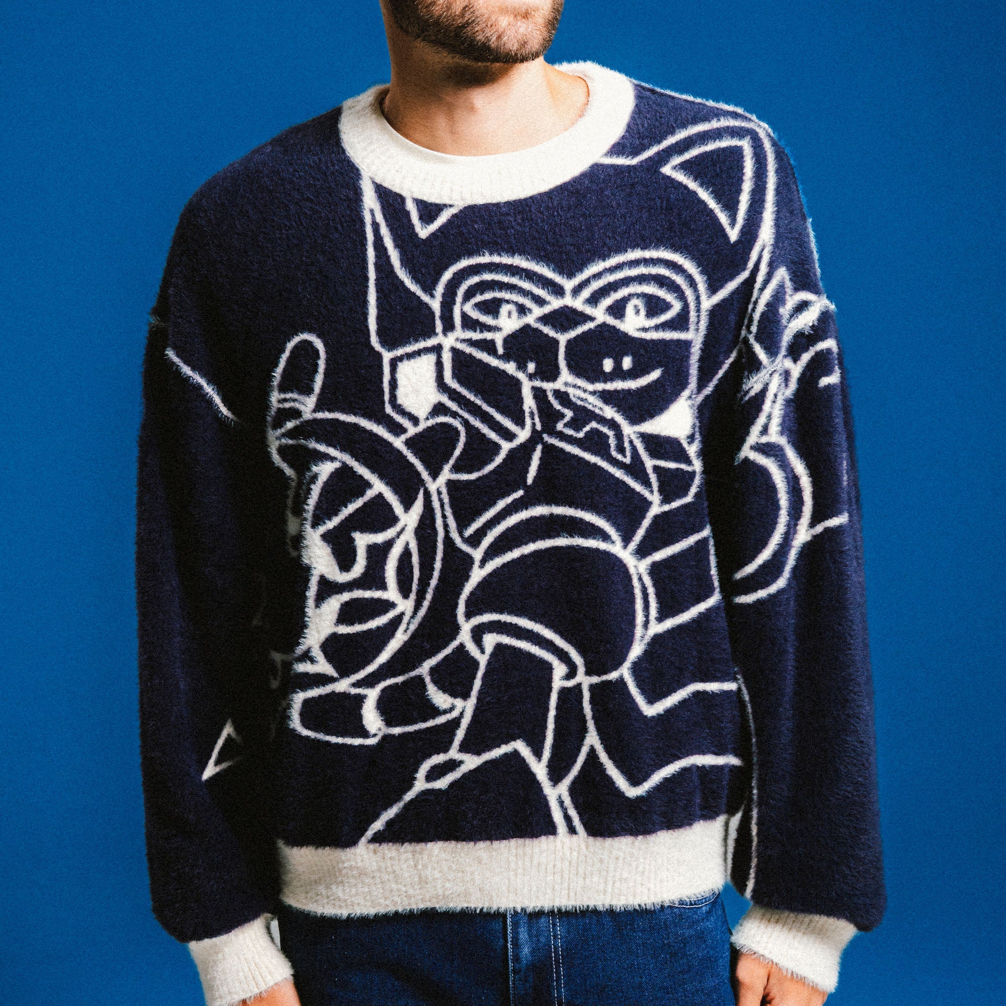 Rokkunerm Reversible Mohair Sweater (Bone)