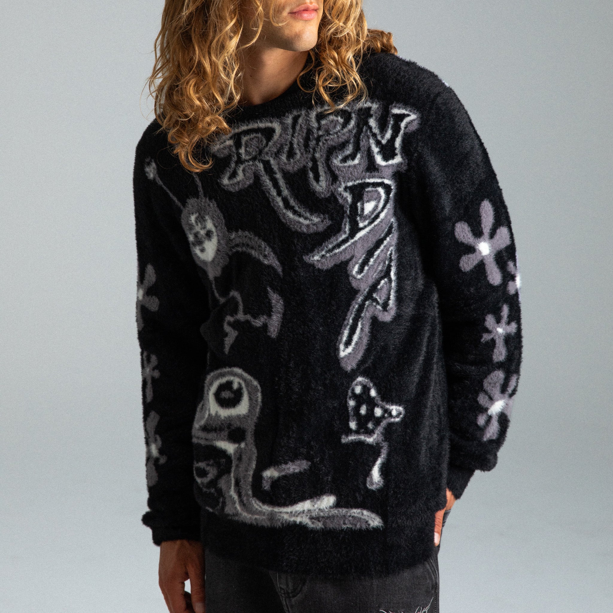 Space Walk Mohair Sweater (Black)