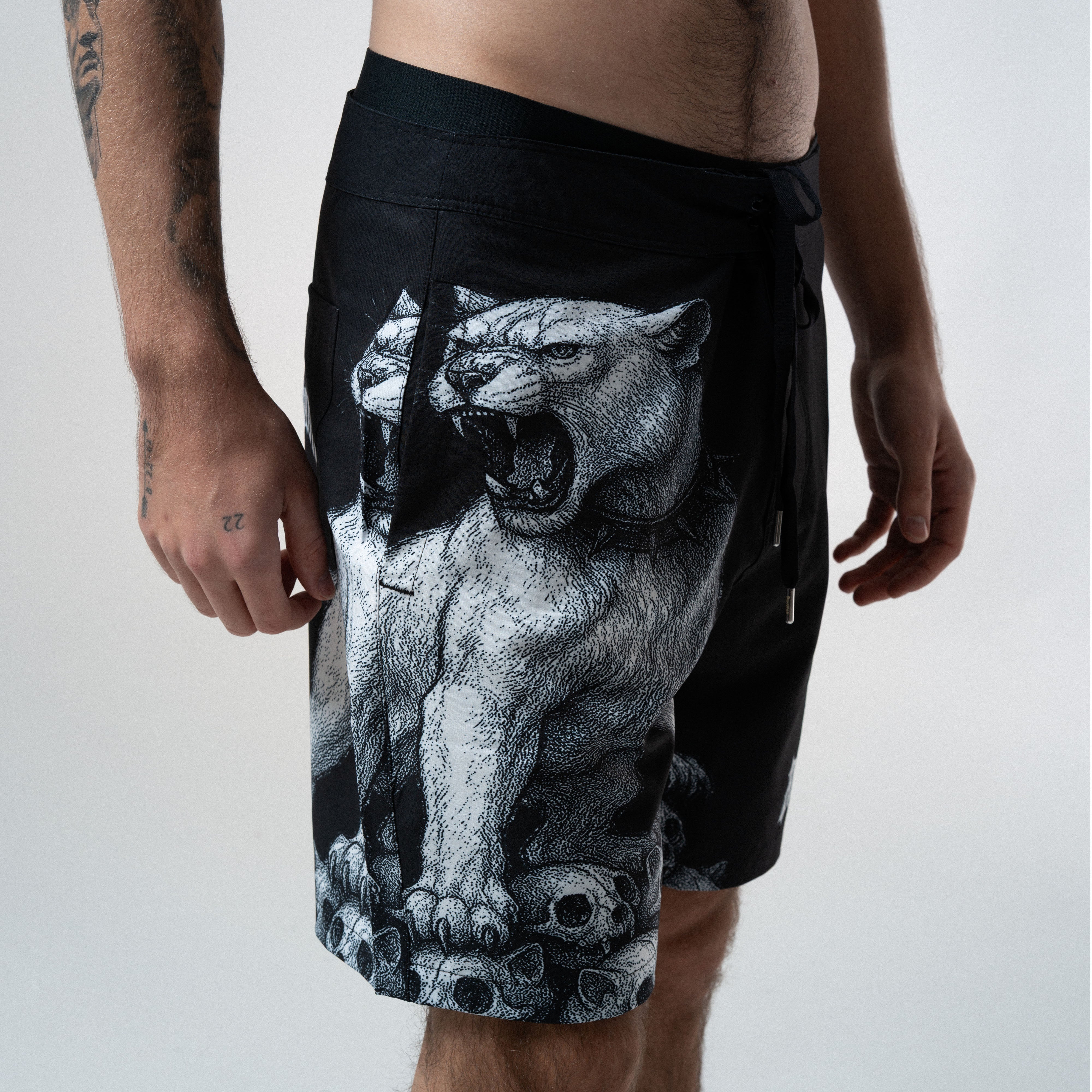 Wasteland Swim Shorts (Black)
