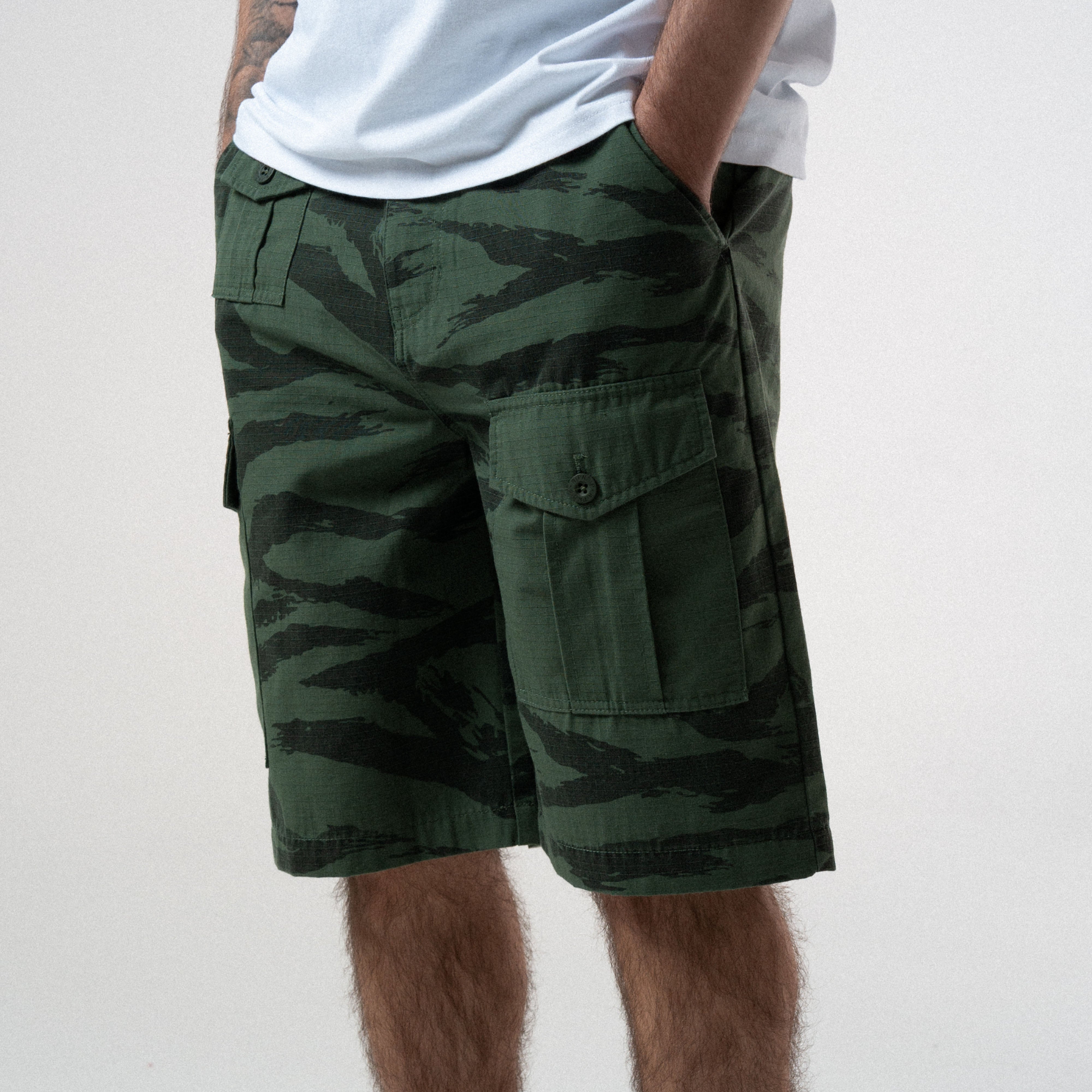 A Team Camo Cargo Shorts (Military Green)