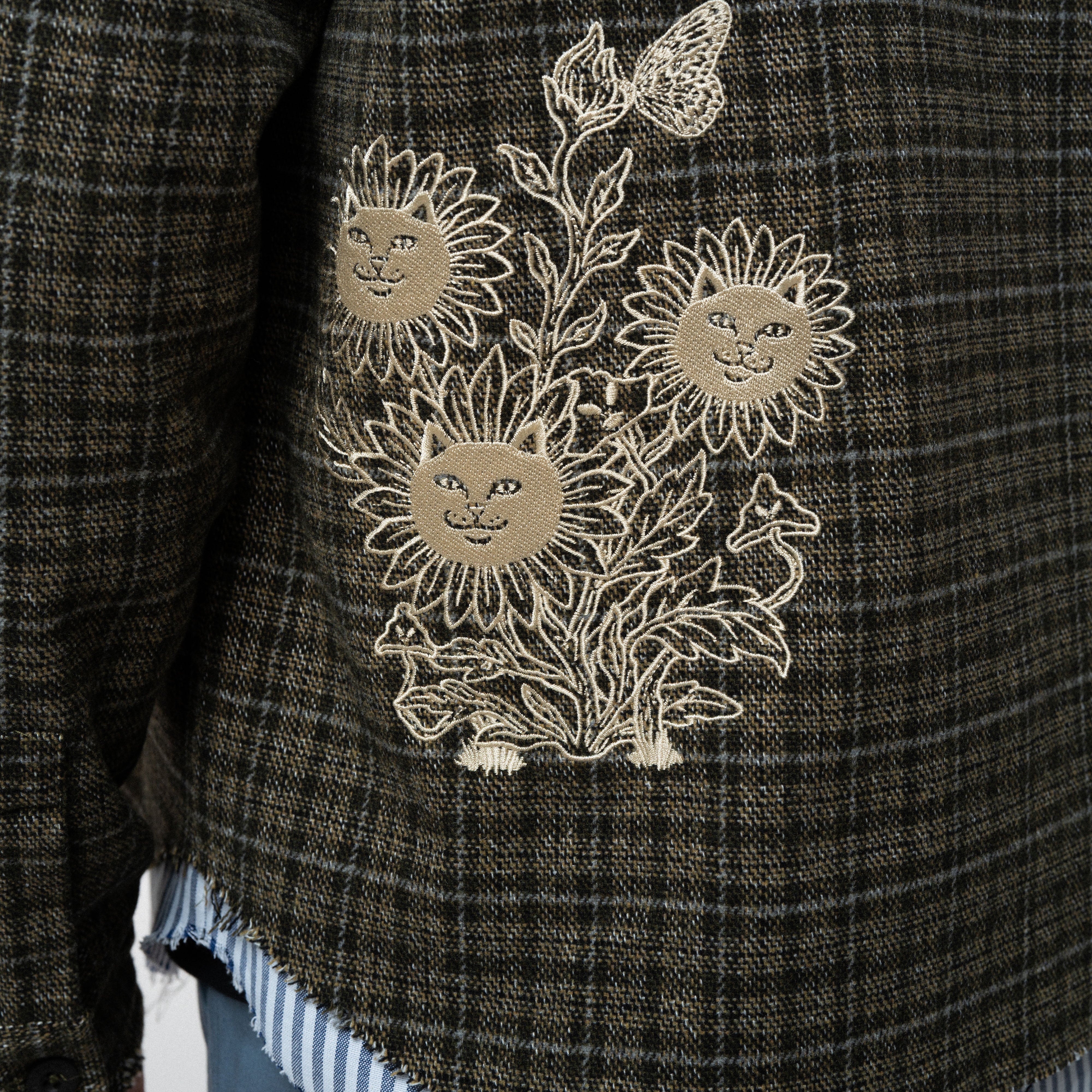 Where The Flowers Bloom Flannel Jacket (Olive)