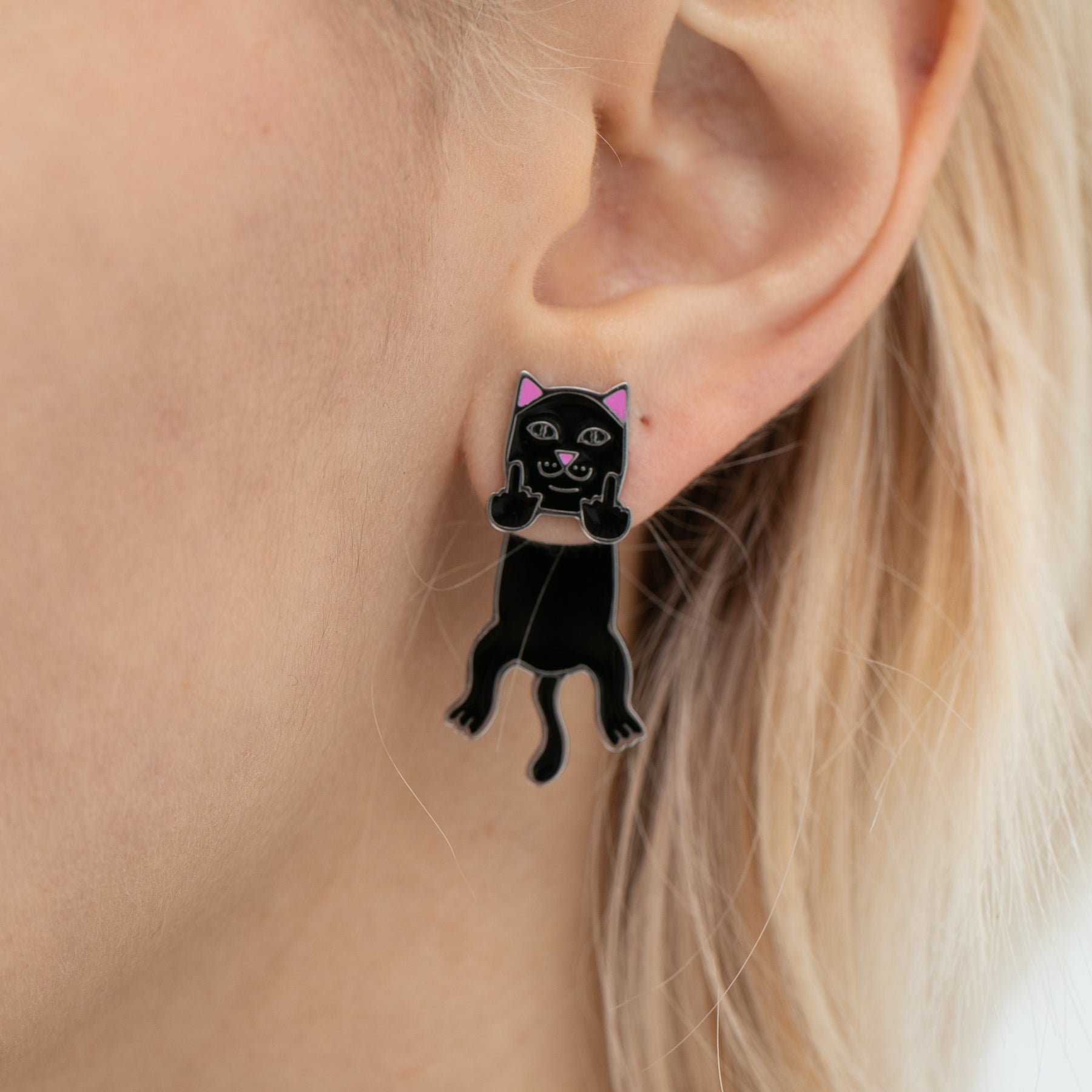 Naughty Jerm Earrings (Black)