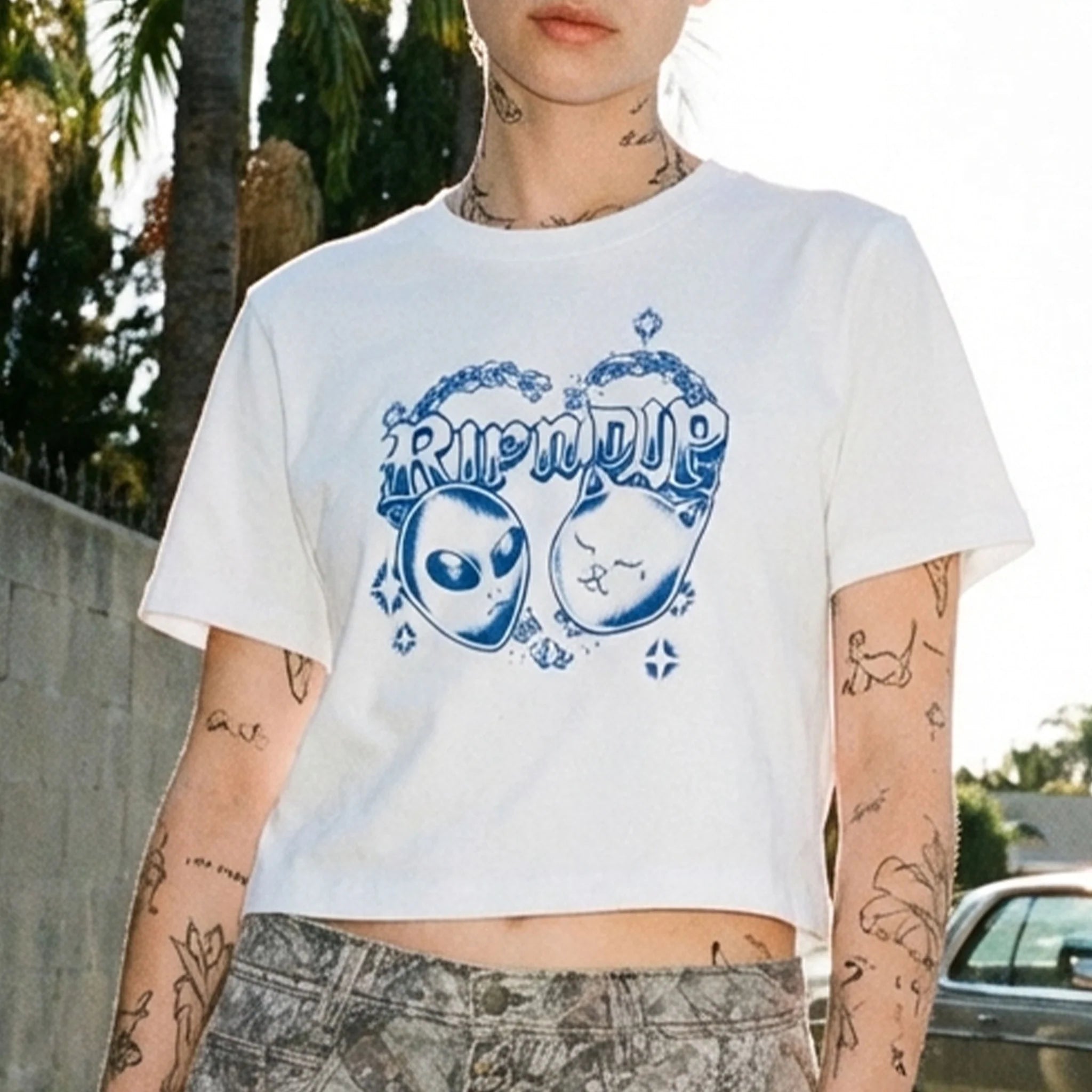 Kali Cropped Baby Tee (White)