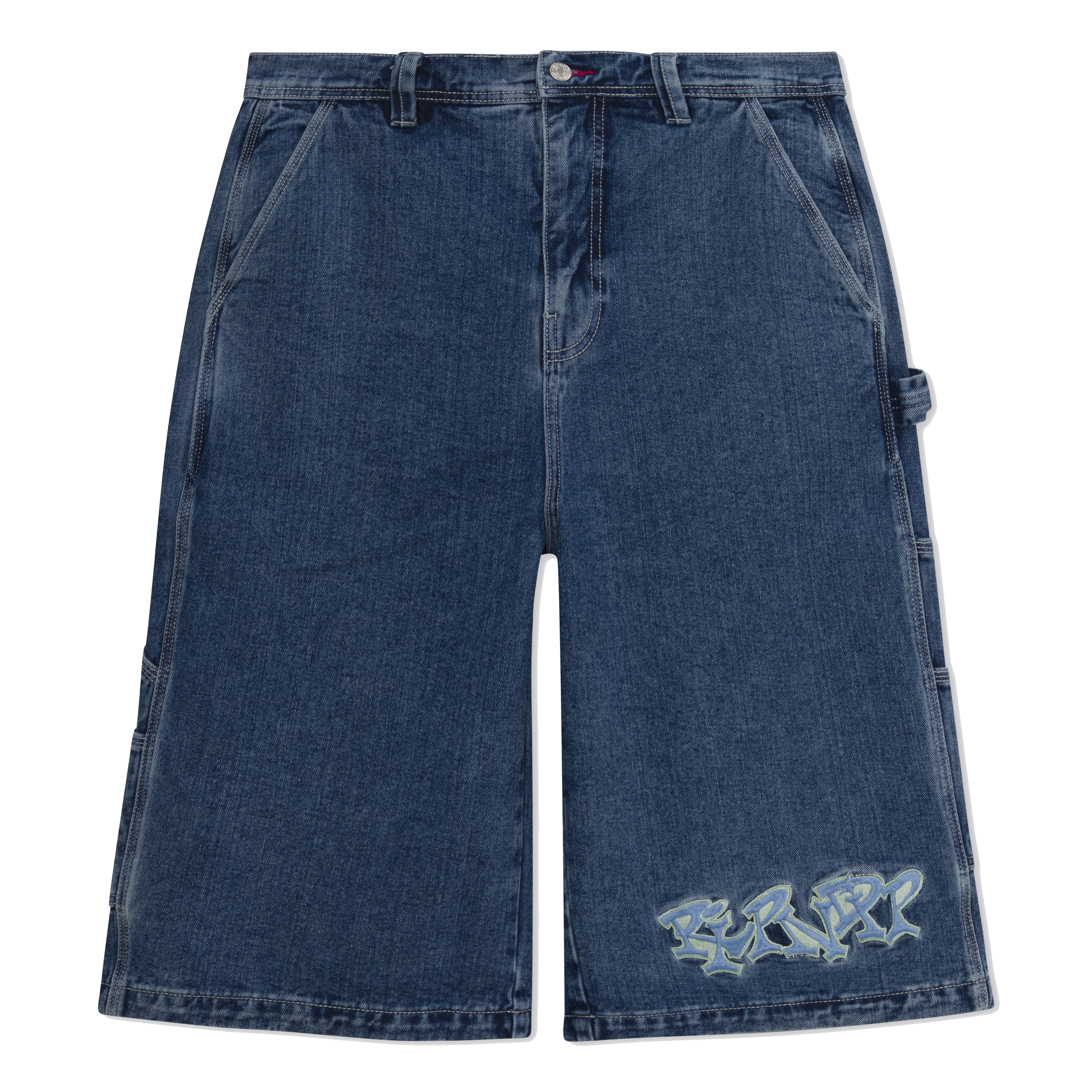 RIPNDIP Ace Ultra Wide Leg Shorts (Medium Wash)