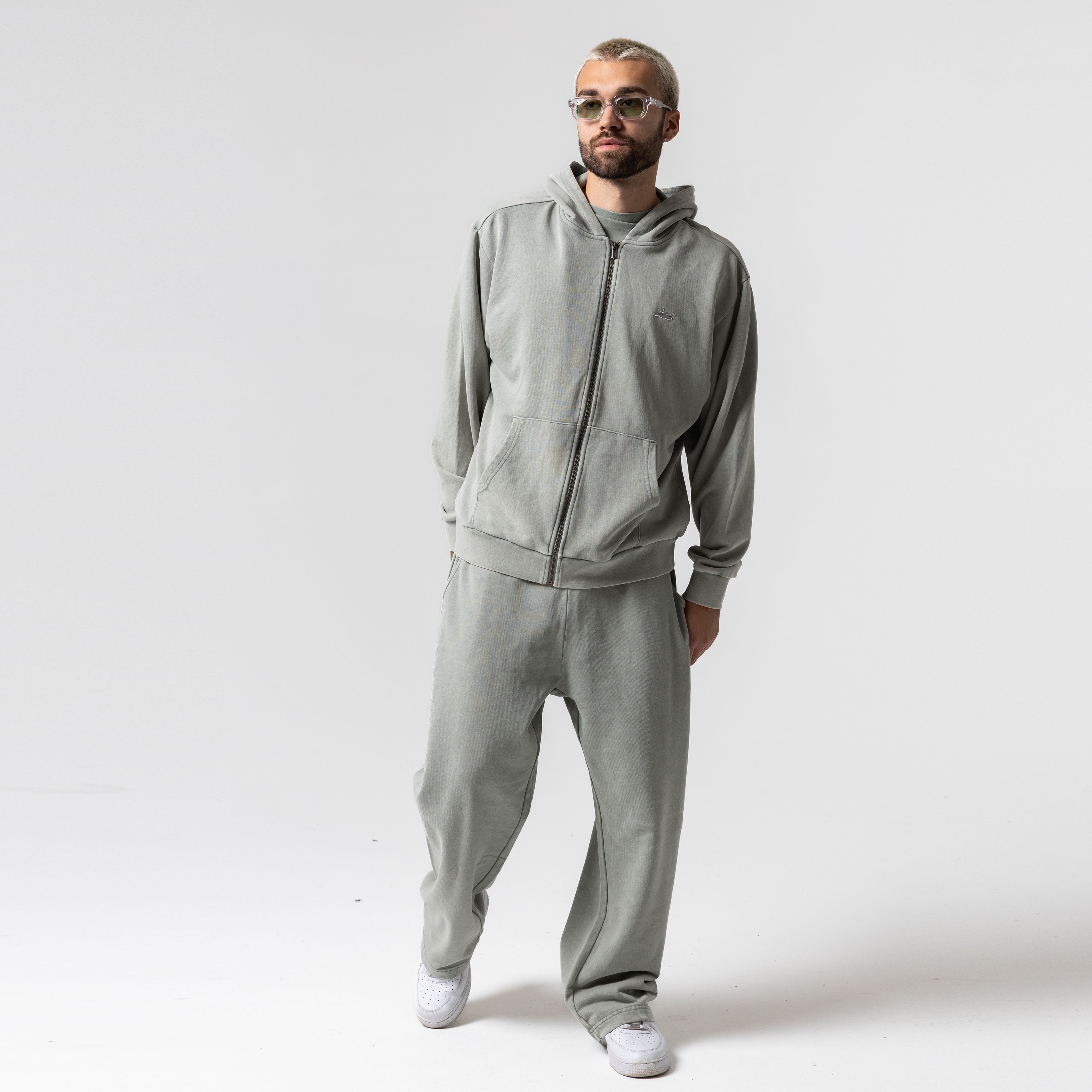 RIPNDIP Castanza Zip Up Hoodie (Sage Vintage Wash)