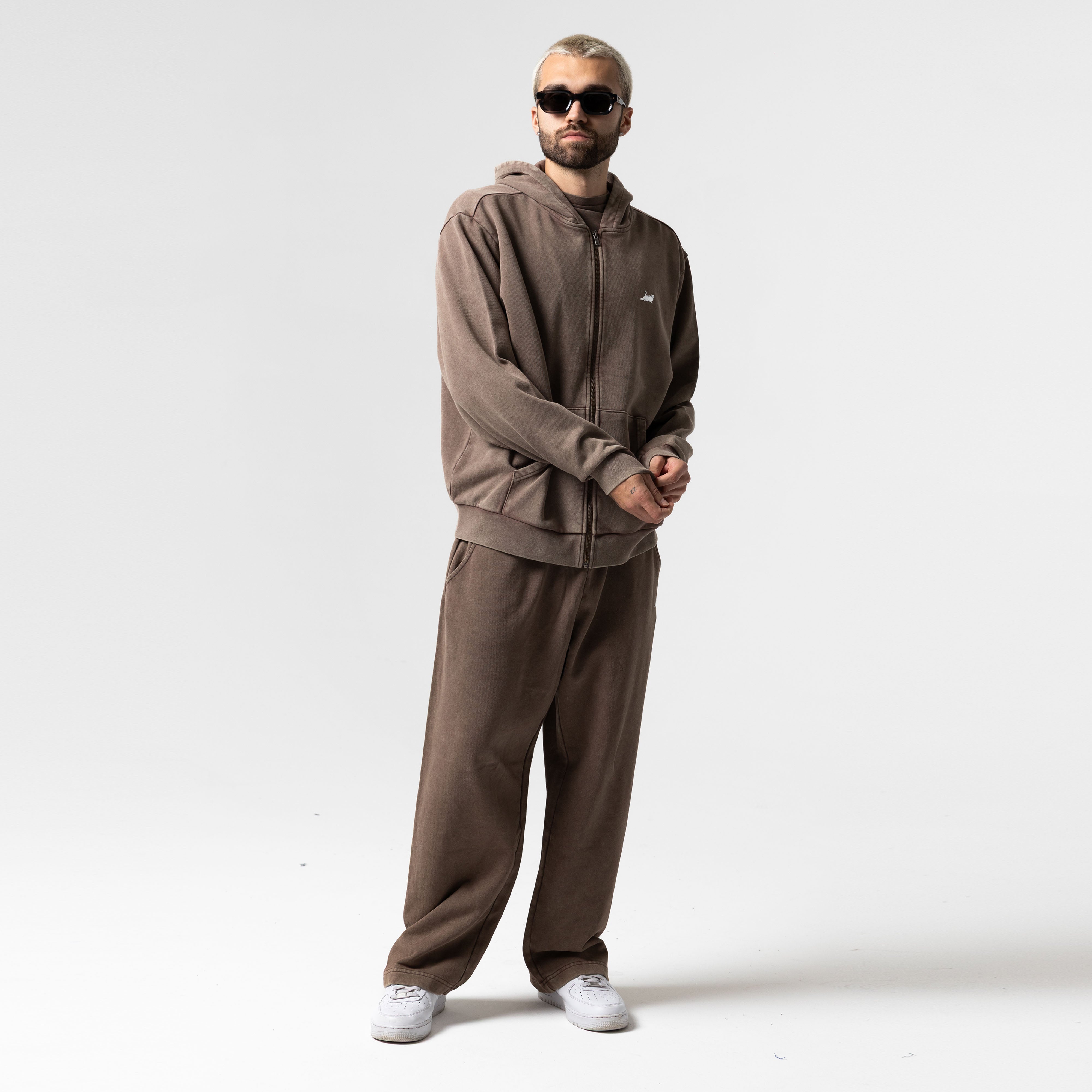 RIPNDIP Castanza Zip Up Hoodie (Brown Vintage Wash)