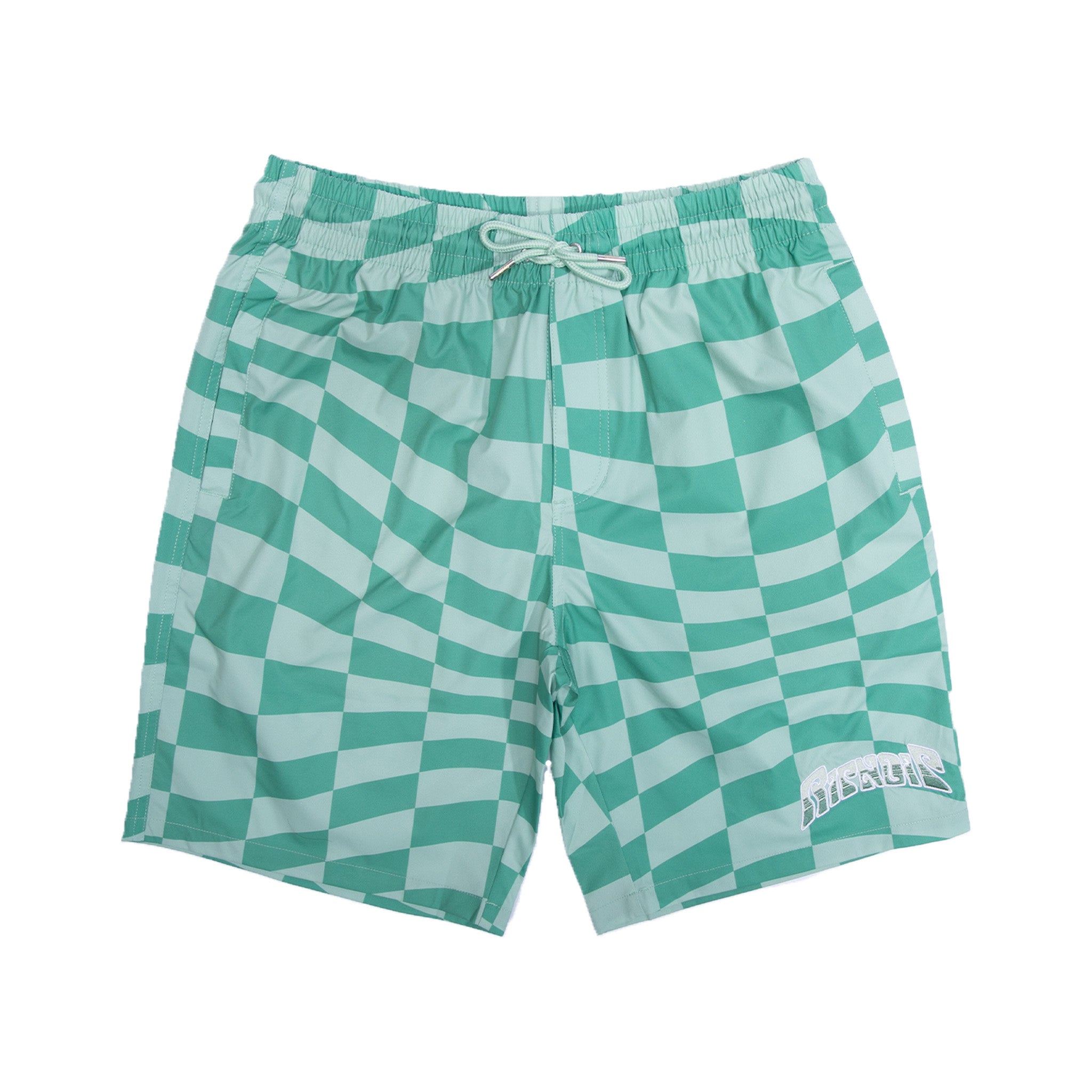 Checked Swim Shorts (Olive/Pine)