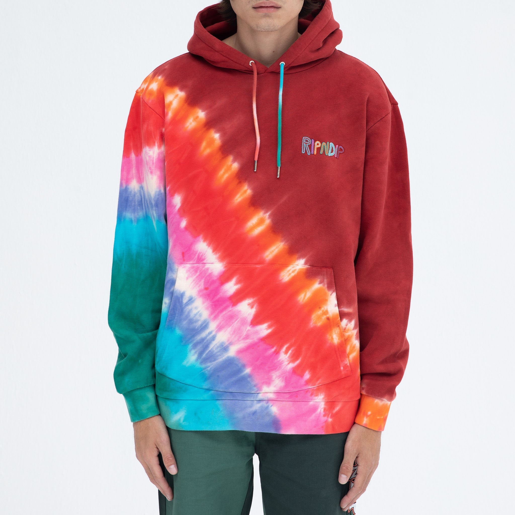 OG Prisma Embroidered Hoodie (Red Tie Dye)