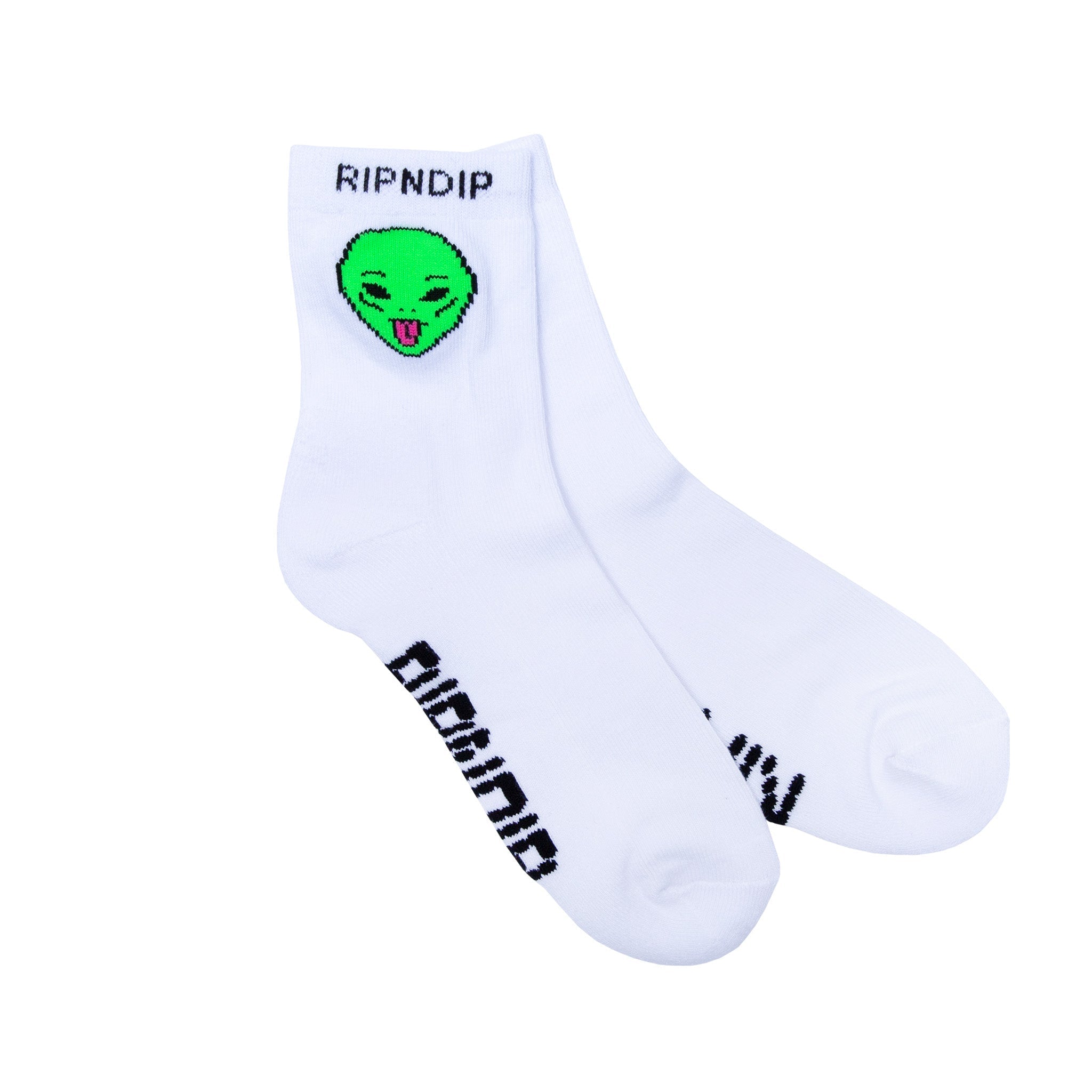 We Out Here Mid Socks (White/Green)