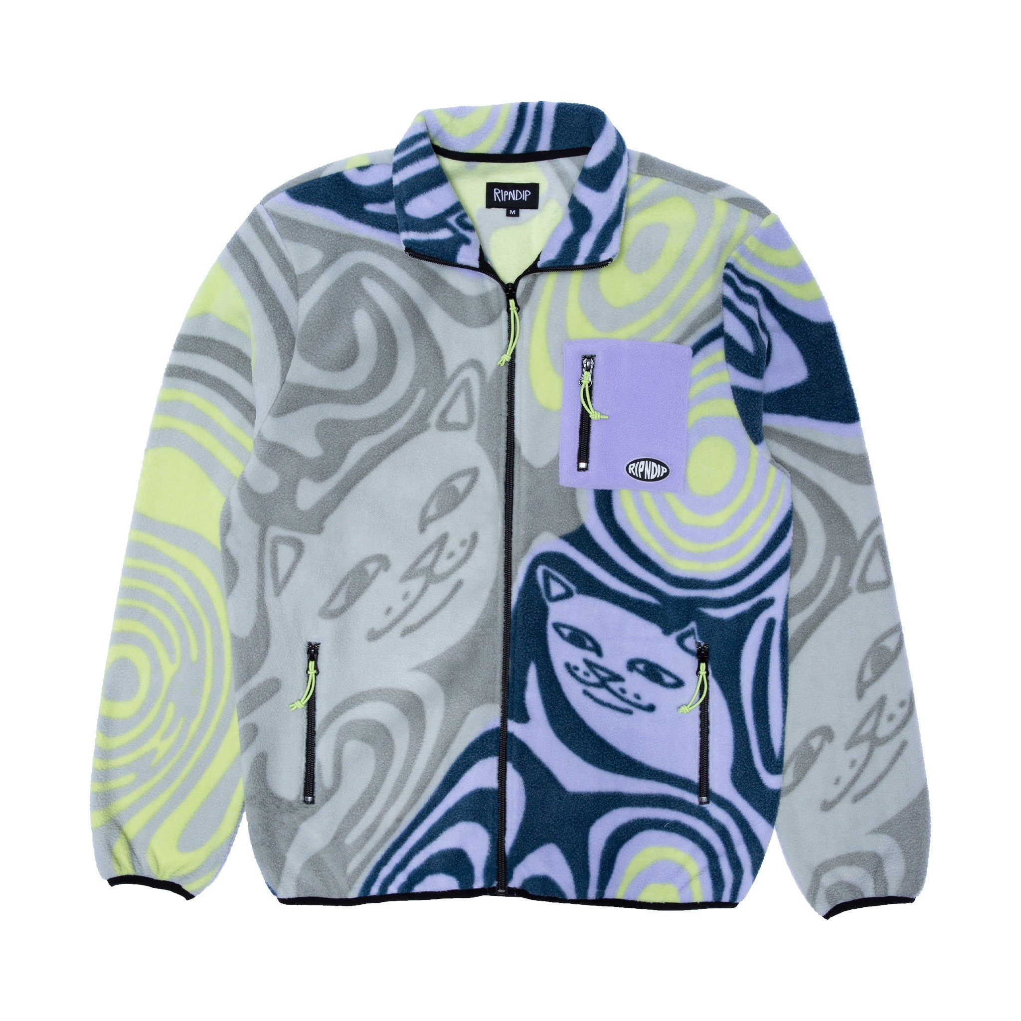 Hypnotic Polar Fleece Jacket (Grey/Lavender/Neon)