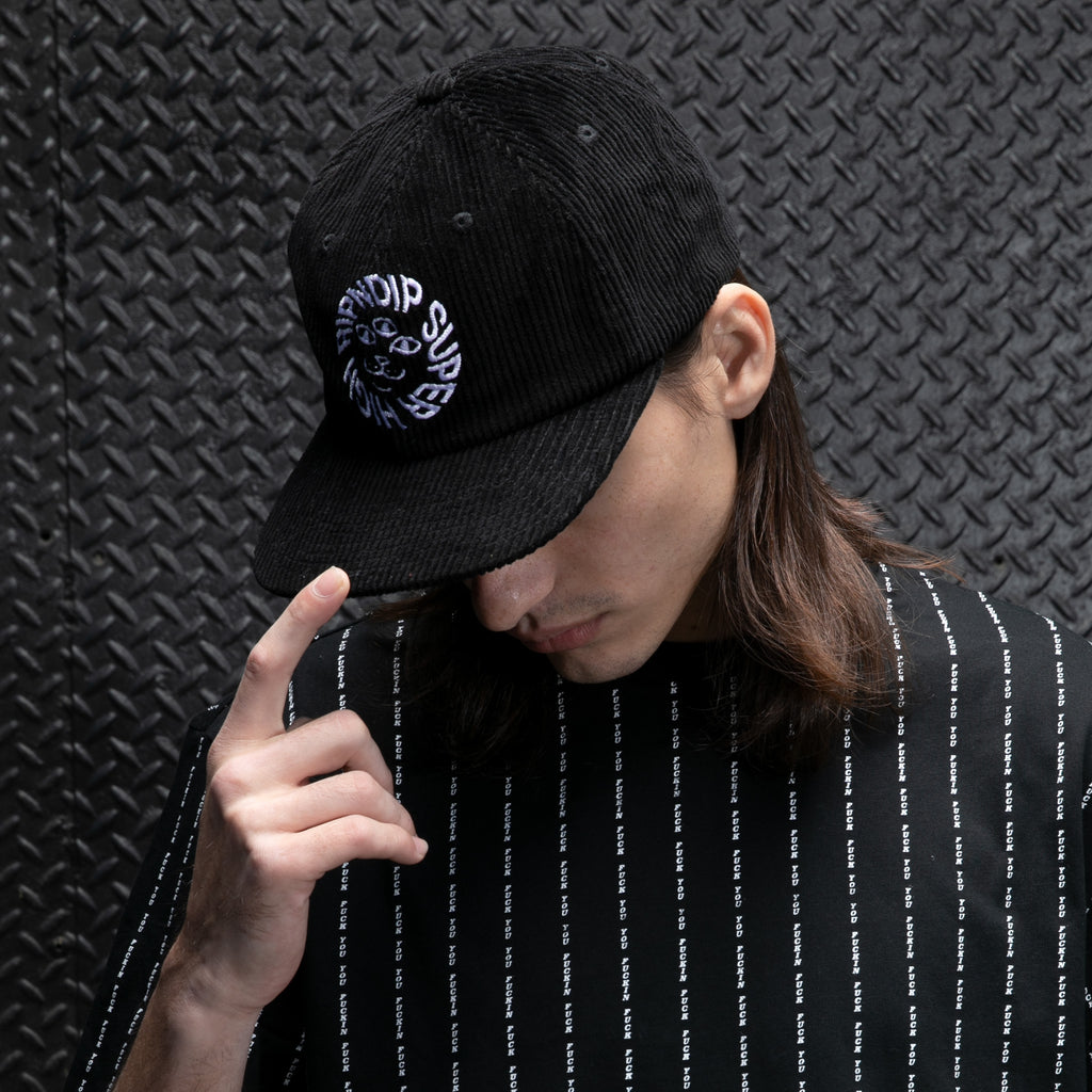 Kinetic Field 6 Panel Corduroy Strapback (Black)