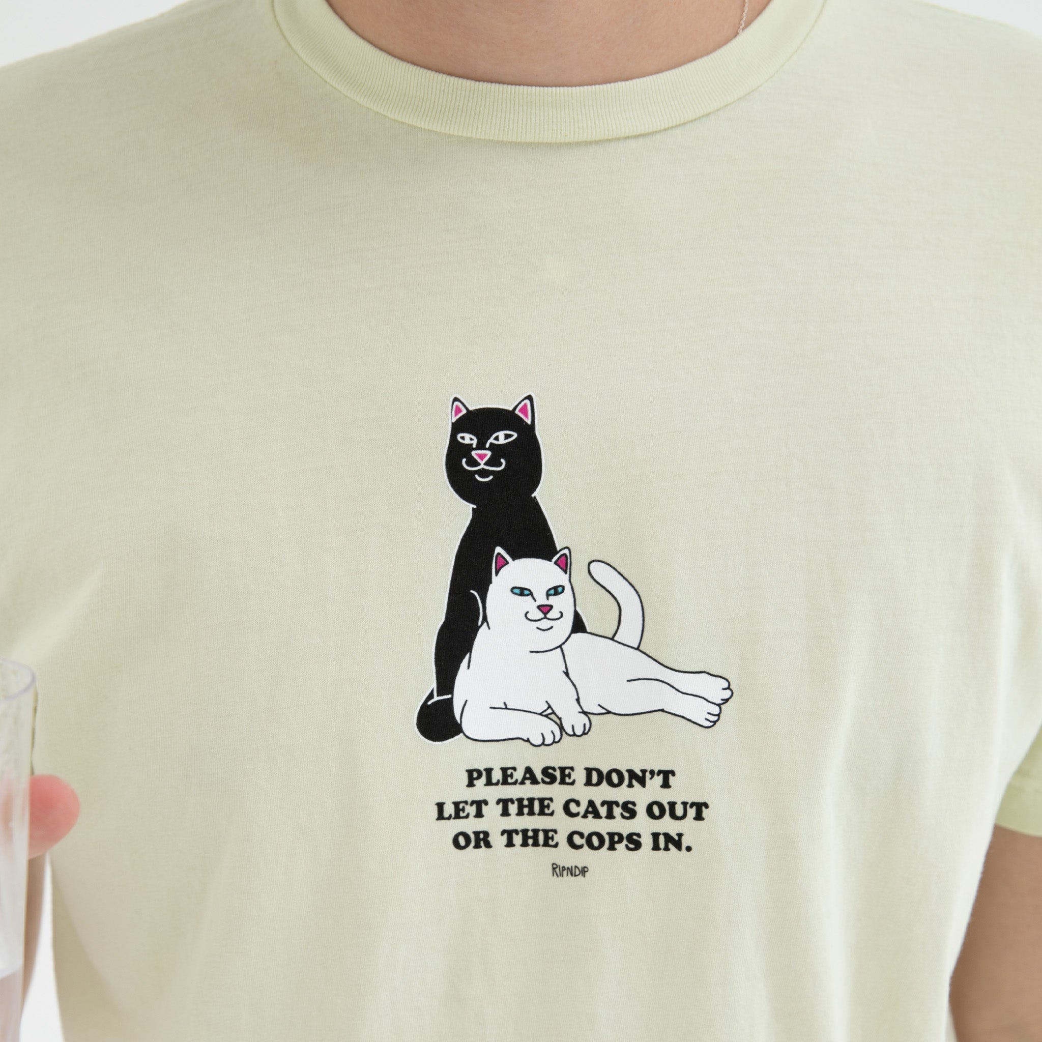 Keep The Cats In Tee (Light Lime)