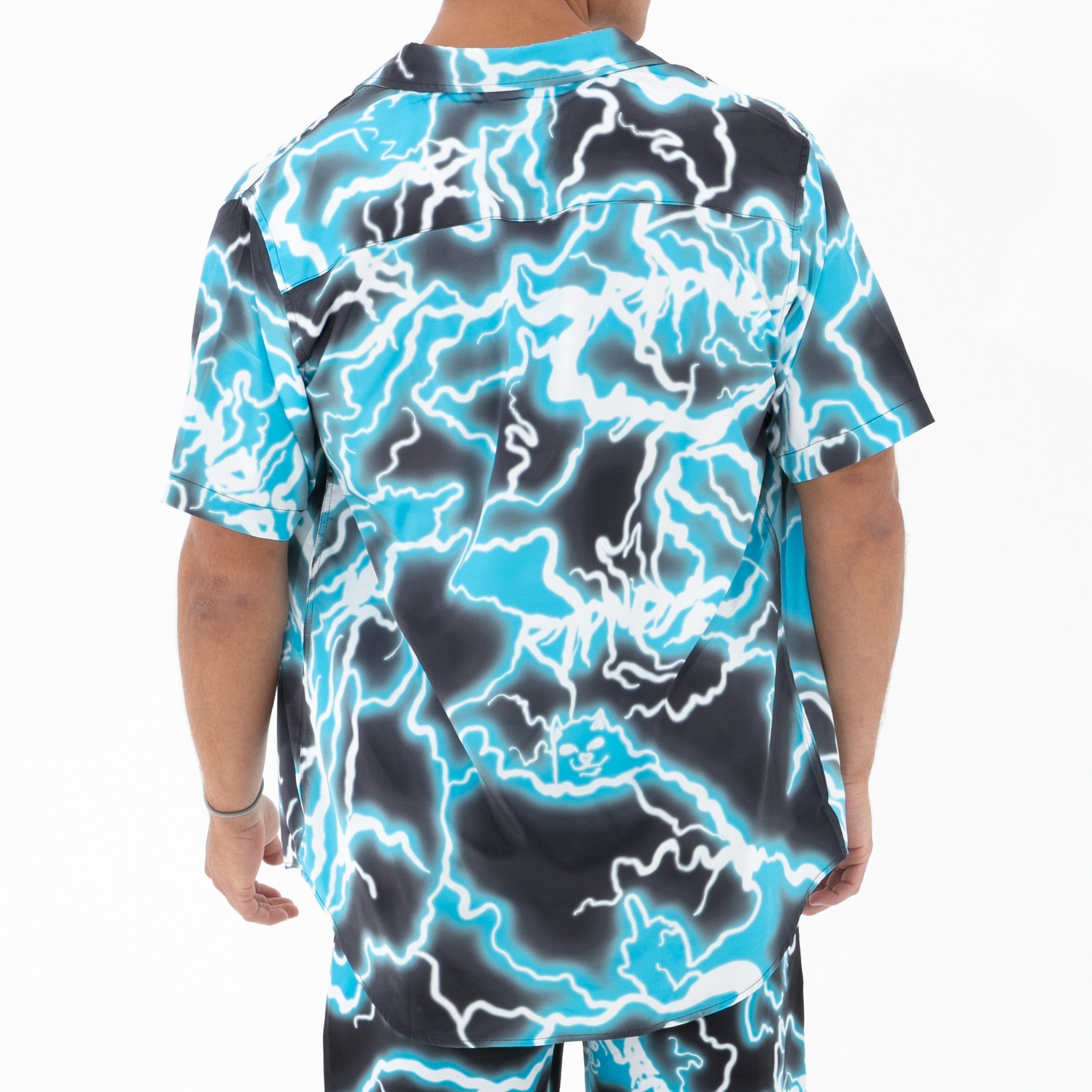 Nikola Short Sleeve Button Up (Black/Blue)