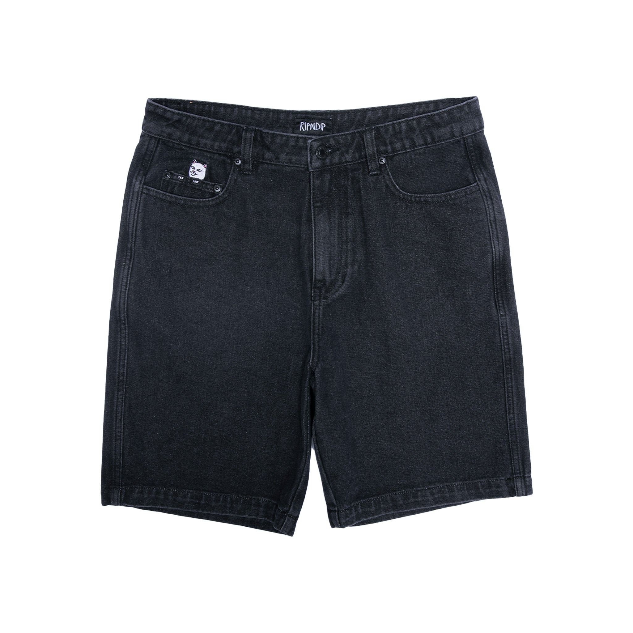 La Brea Denim Shorts (Black Medium Wash)